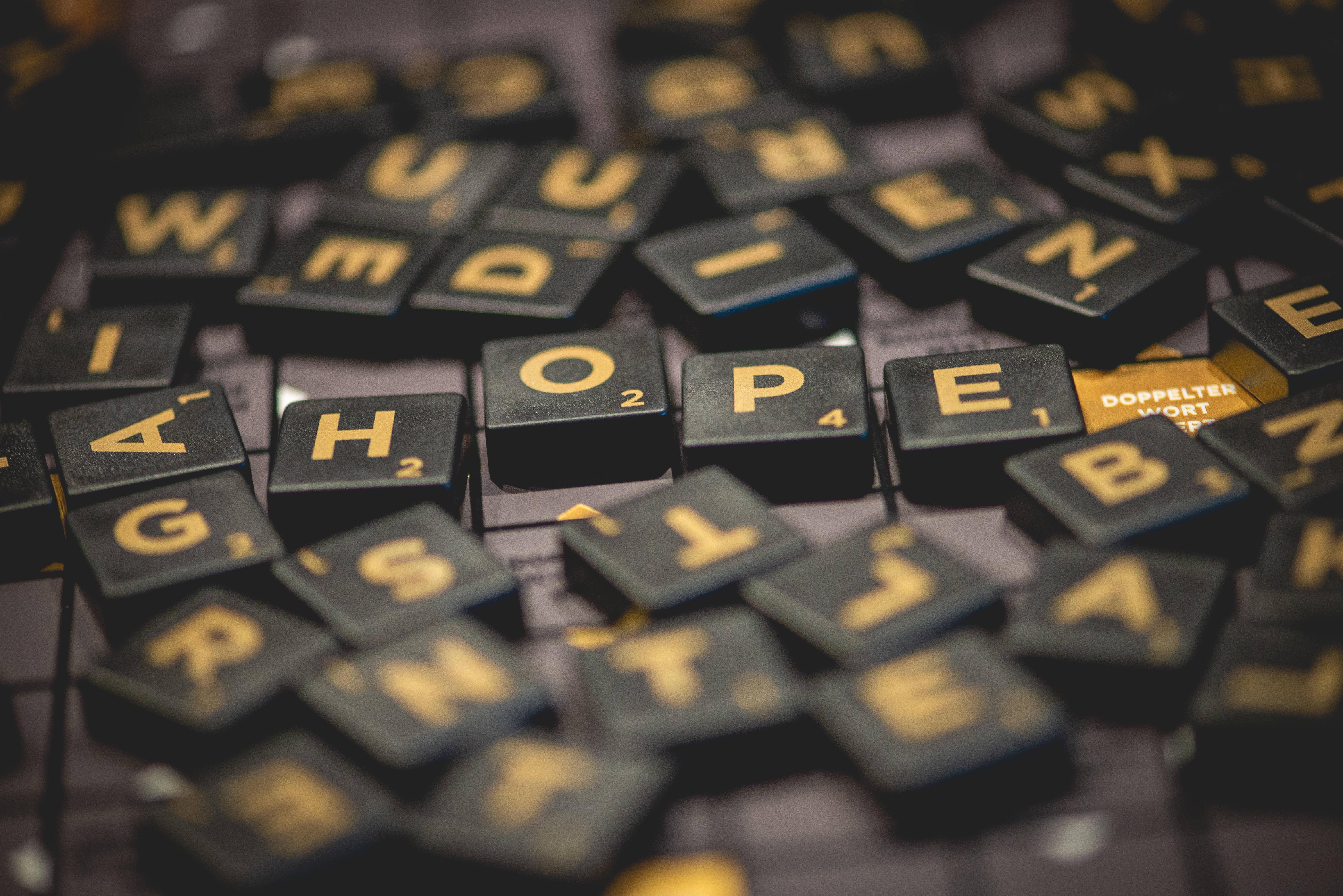 Black Scrabble Tiles — 6016x4016 wallpaper