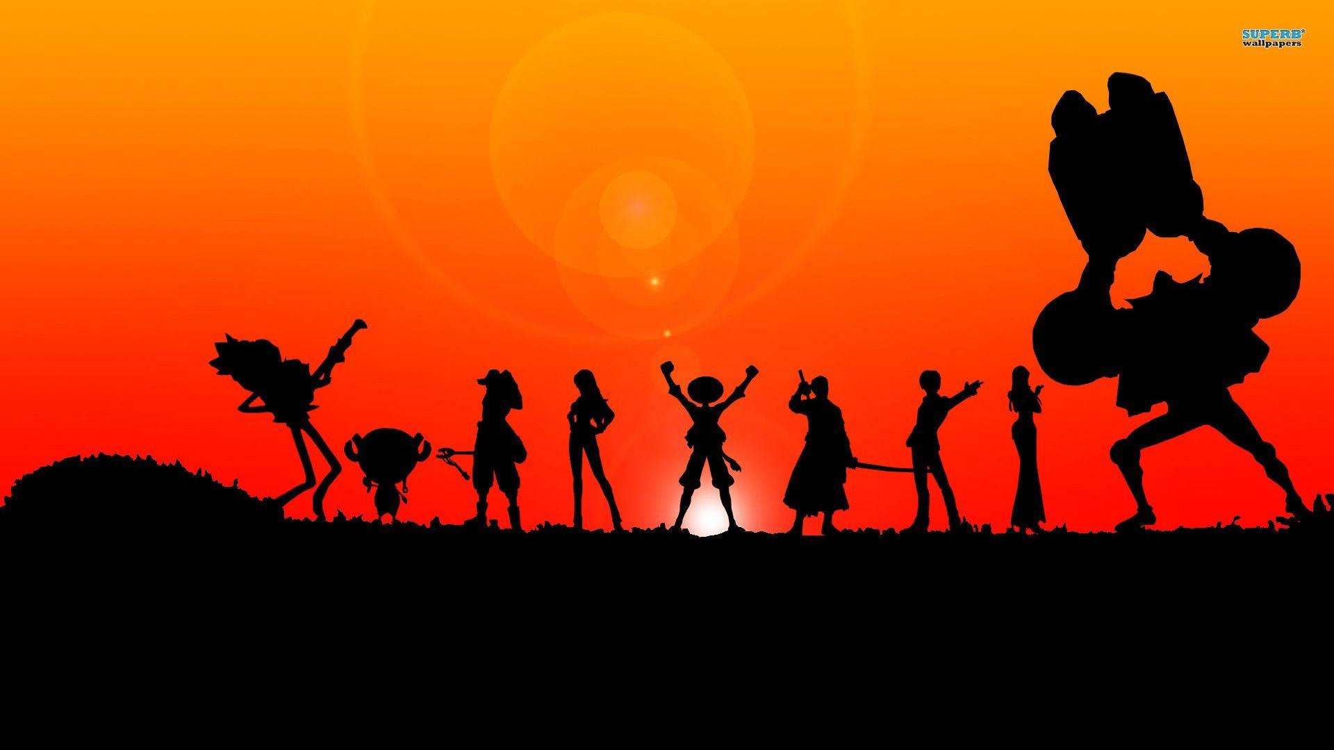 Black Silhouette One Piece Desktop — 1920x1080 wallpaper