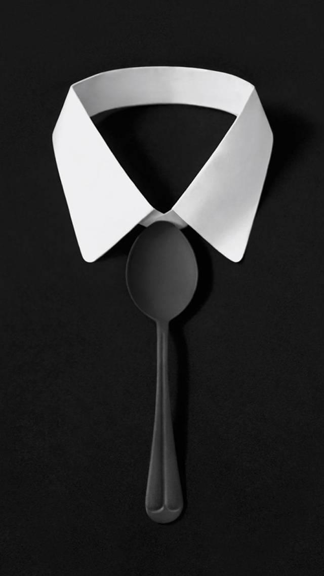 Black Suit With Spoon iPhone Dark — 640x1136 wallpaper