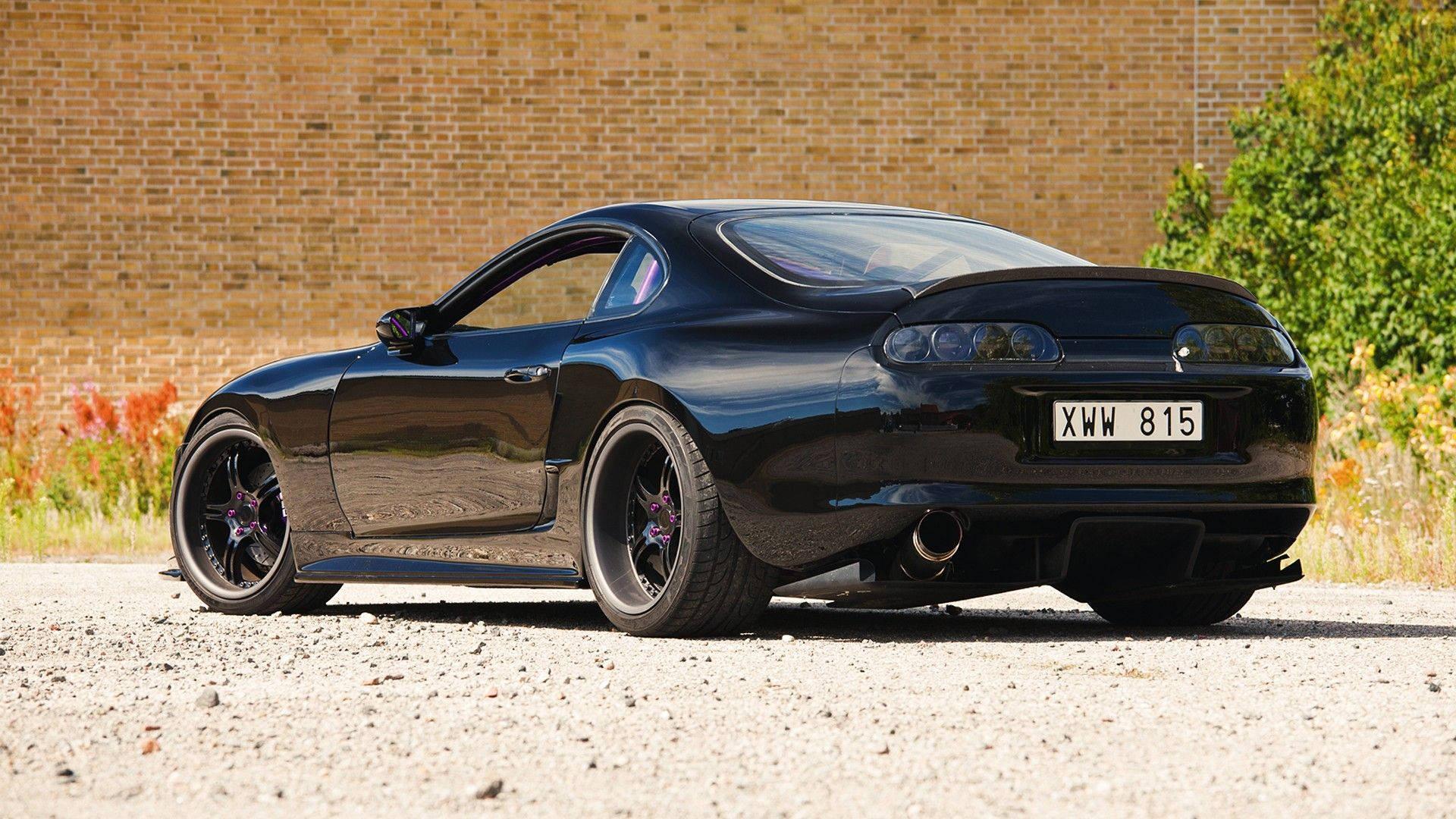 Black Toyota Supra Car Back View — 1920x1080 wallpaper