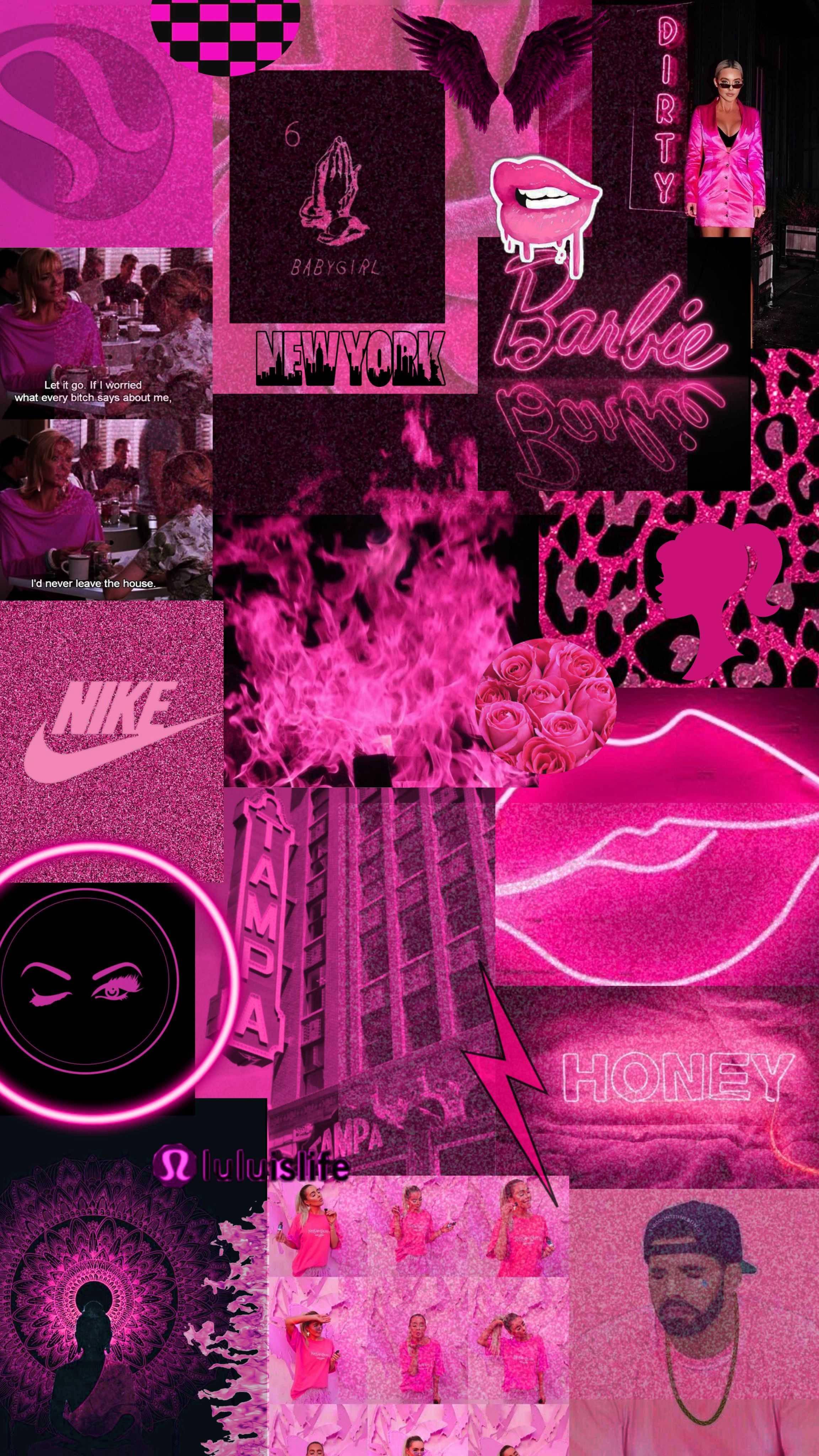 Black With Pink Aesthetic Girly Board — 2304x4096 wallpaper