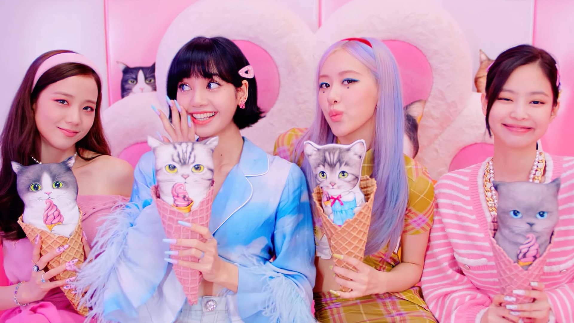 Blackpink And Cat Ice Cream — 1920x1080 wallpaper