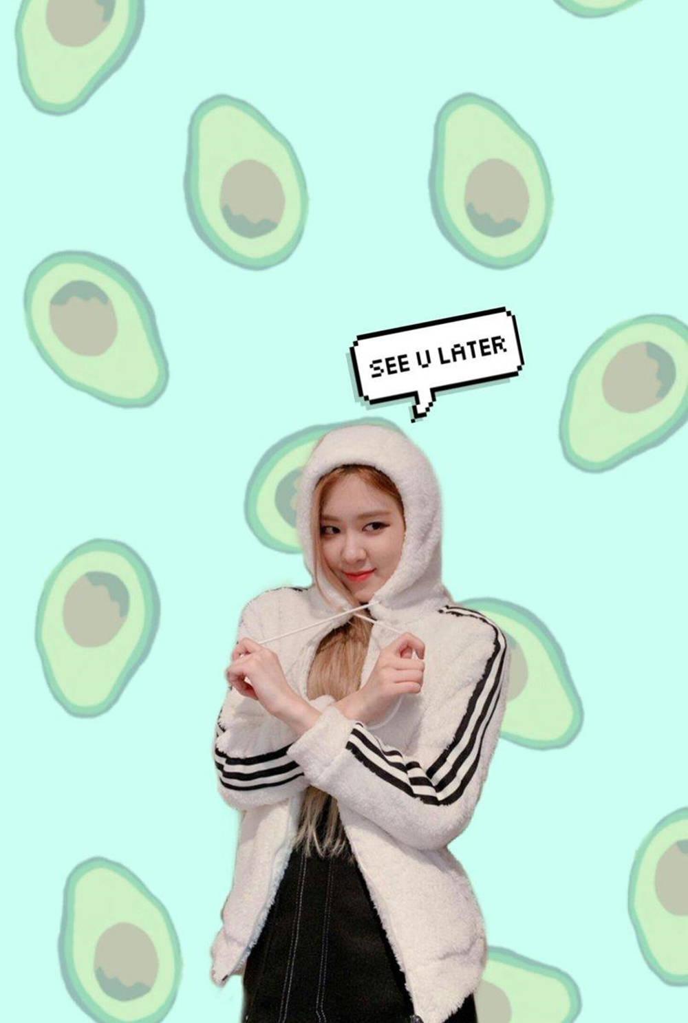 Blackpink Cute Hooded Rose Avocado — 1000x1487 wallpaper