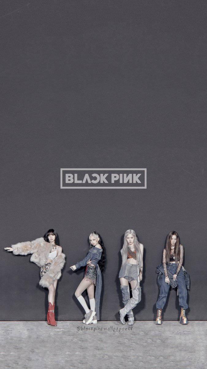 Blackpink Logo How You Like That In Gray — 675x1200 wallpaper