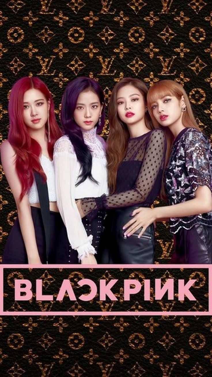 Blackpink Logo Over Louis Vuitton — 736x1308 wallpaper