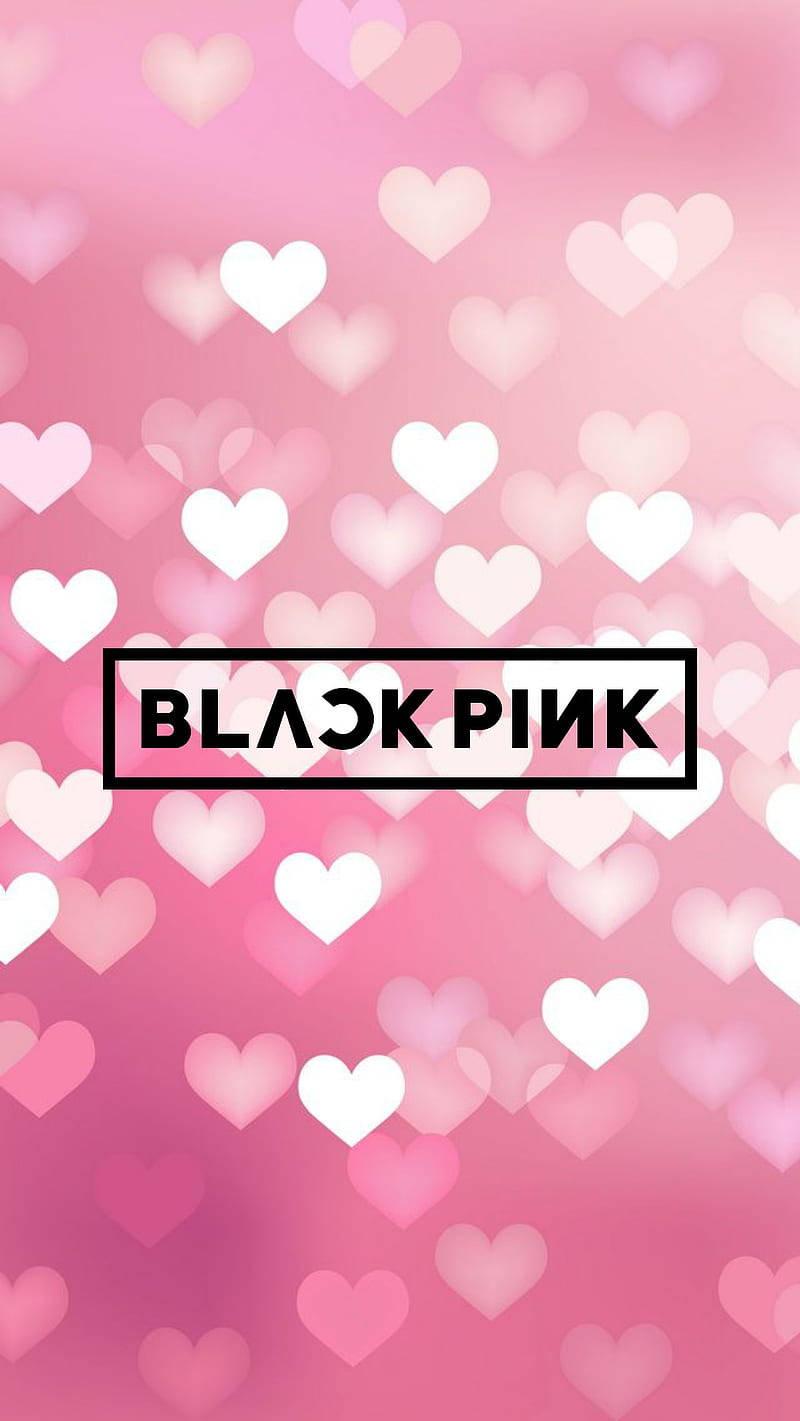 Blackpink Logo Over Pink Bokeh Hearts — 800x1421 wallpaper