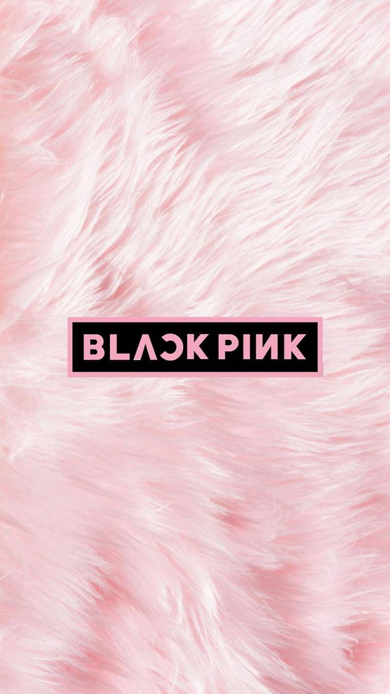 Blackpink Logo Over Pink Fur — 800x1423 wallpaper