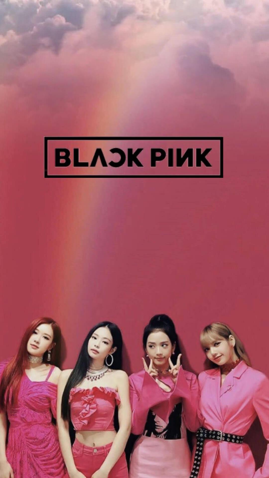 Blackpink Logo Over Rainbow — 1080x1920 wallpaper