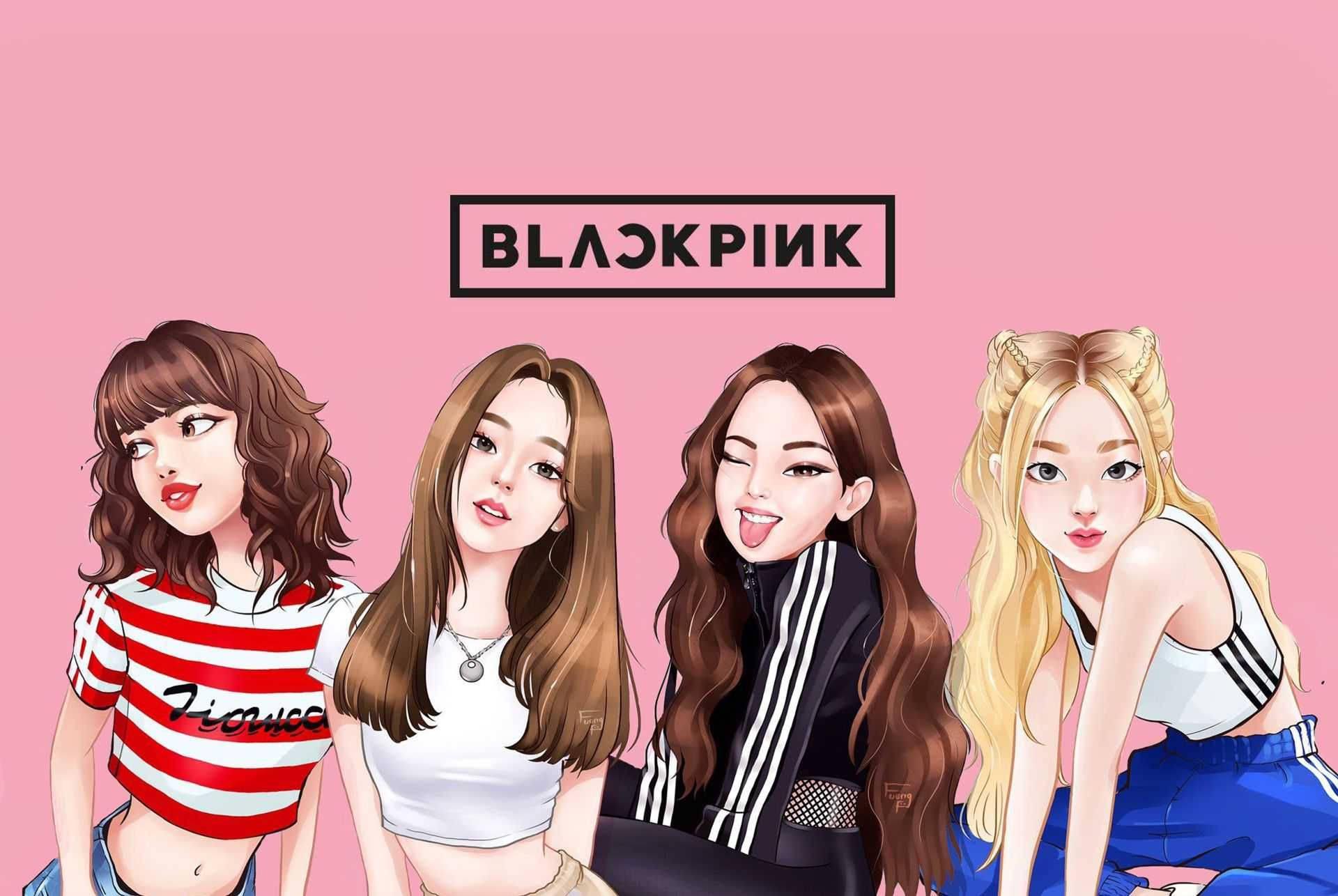 Blackpink Logo With Animated Members — 1920x1286 wallpaper
