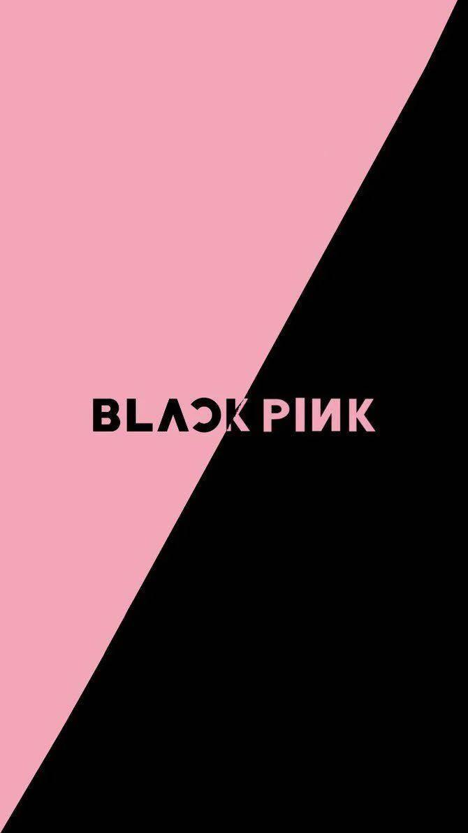 Blackpink Logo With Diagonal Division Of Color — 670x1191 wallpaper