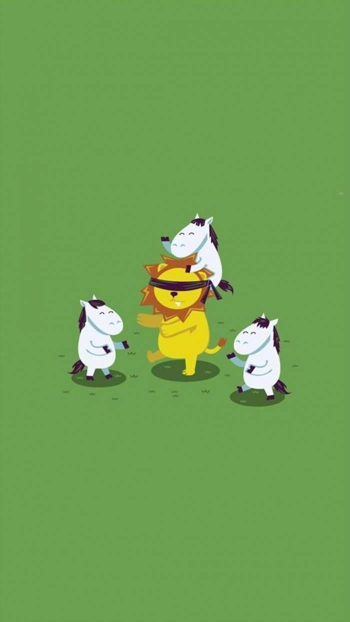Blindfolded Lion Funny Phone — 700x1244 wallpaper