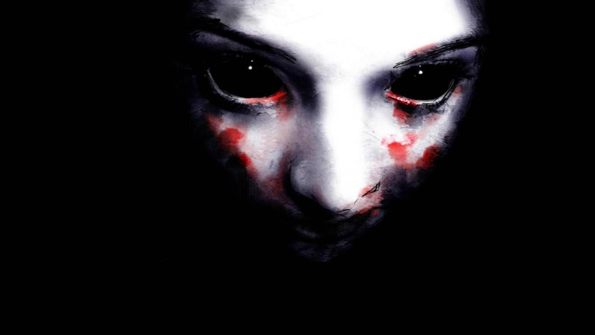 Bloody Face Black Eyeballs Scary — 1920x1080 wallpaper