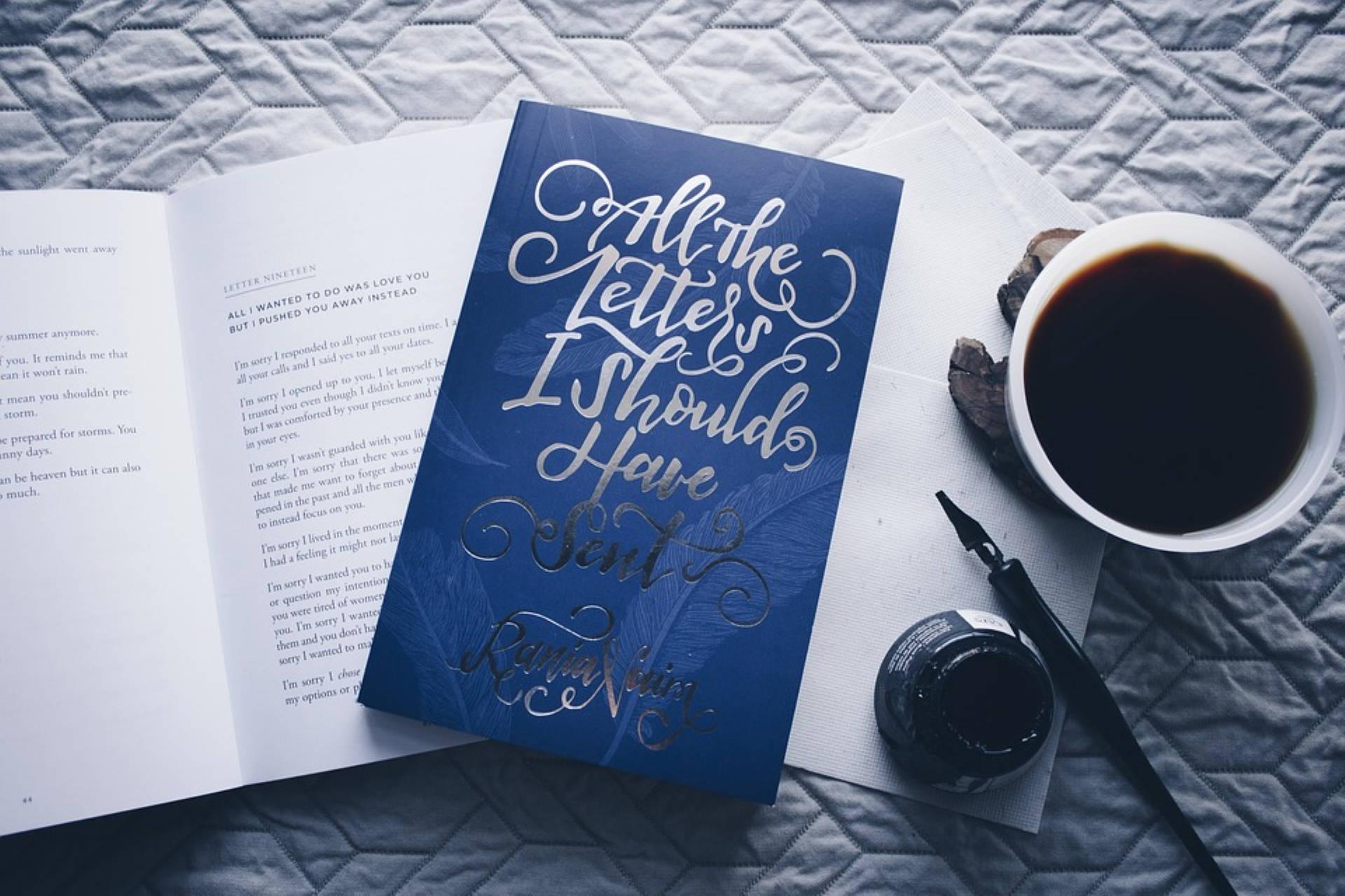 Blue Aesthetic Book And Coffee — 1920x1280 wallpaper