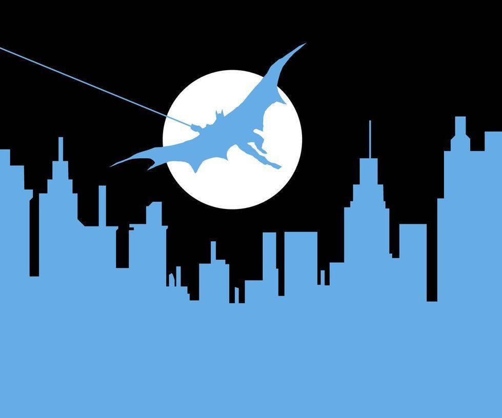 Blue Batman Silhouette Art — 979x816 wallpaper