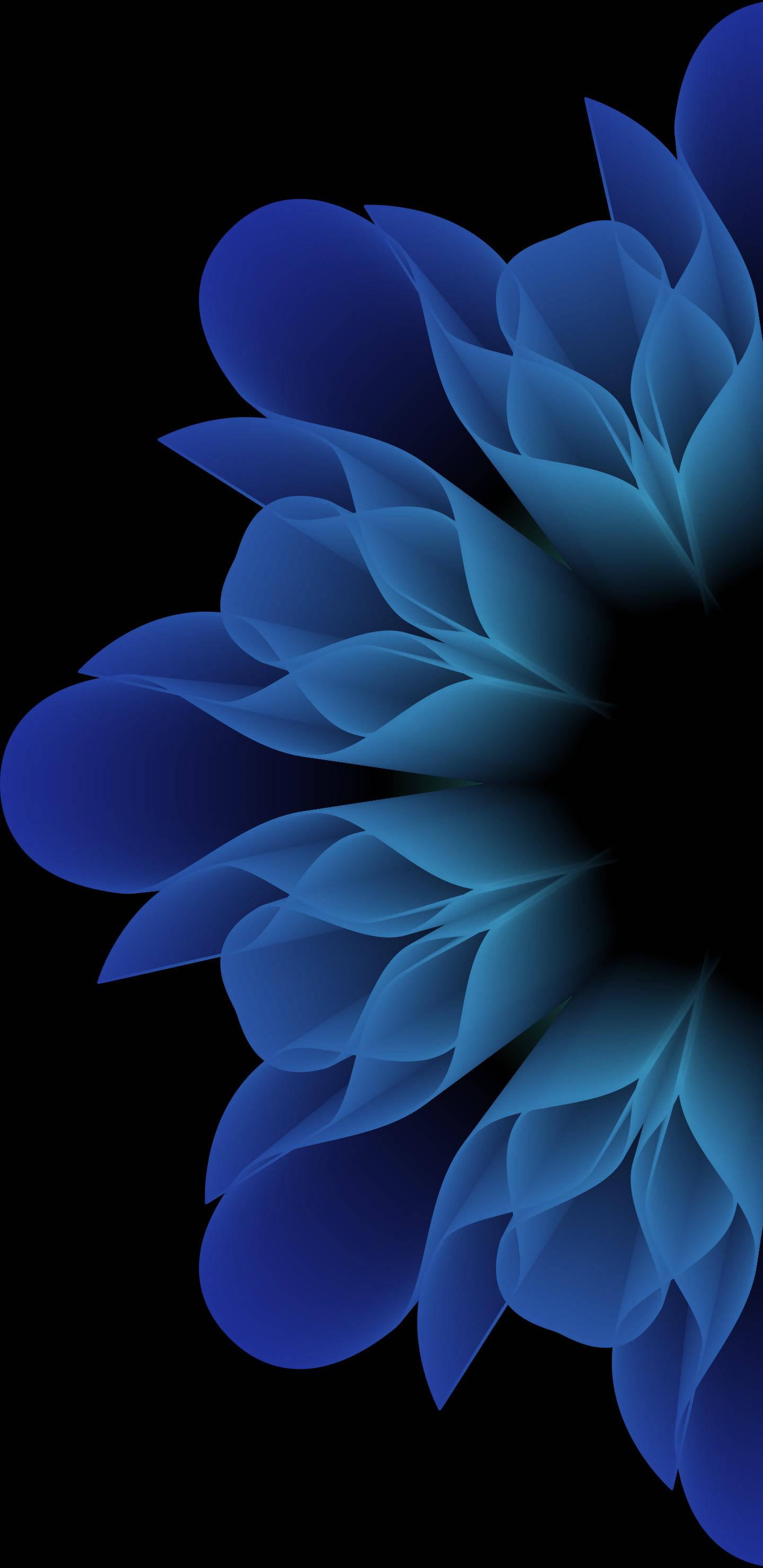 Blue Flower Mobile Digital Art — 1440x2960 wallpaper