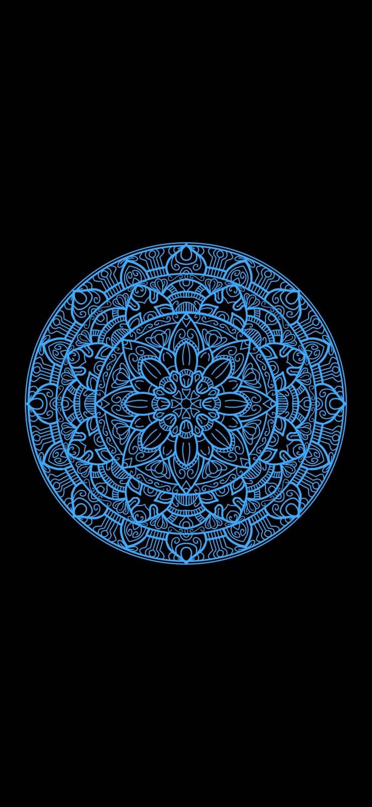 Blue Mandala iPhone 11 — 739x1600 wallpaper