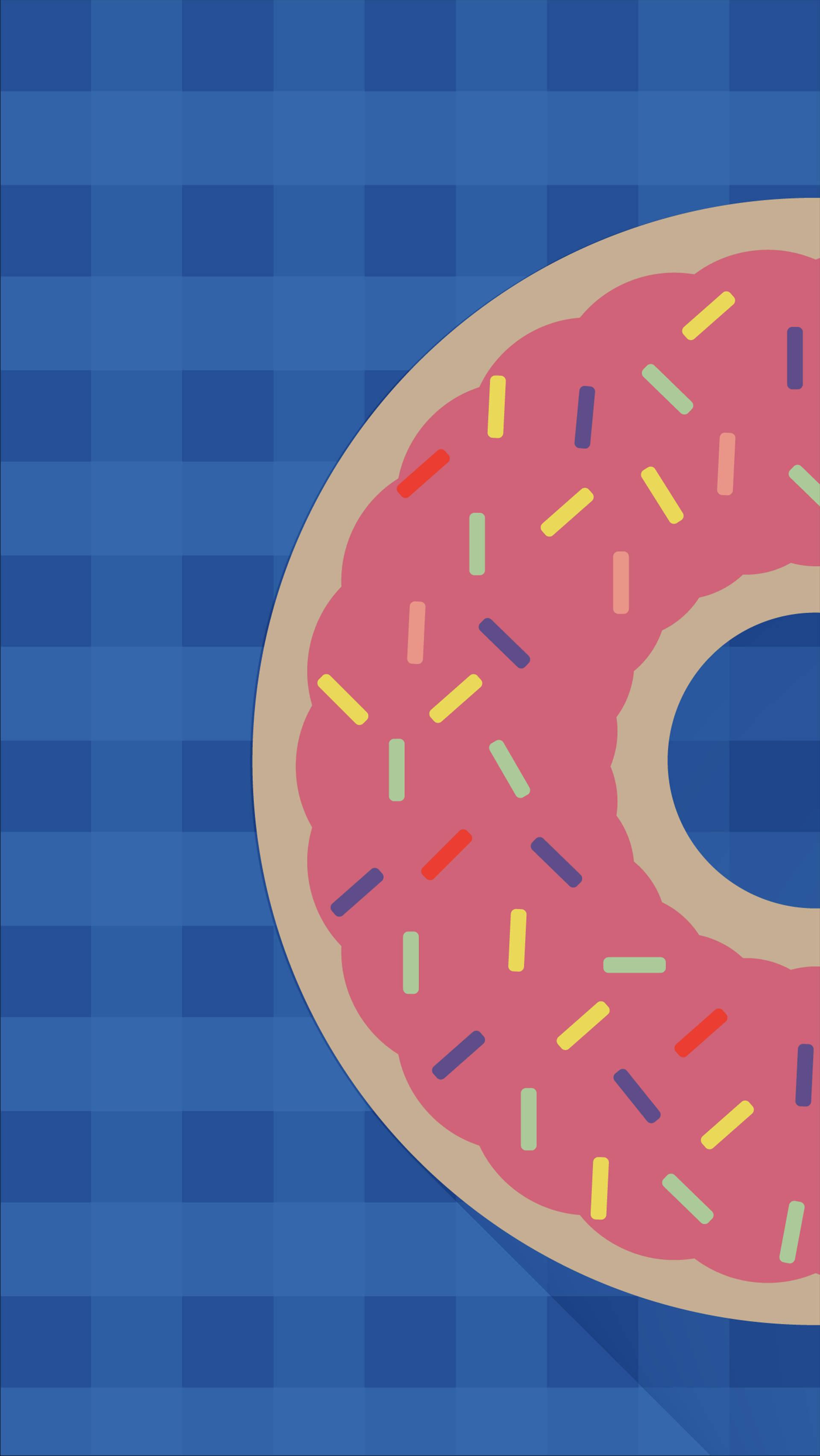 Blue Matching Strawberry Donut — 1920x3412 wallpaper