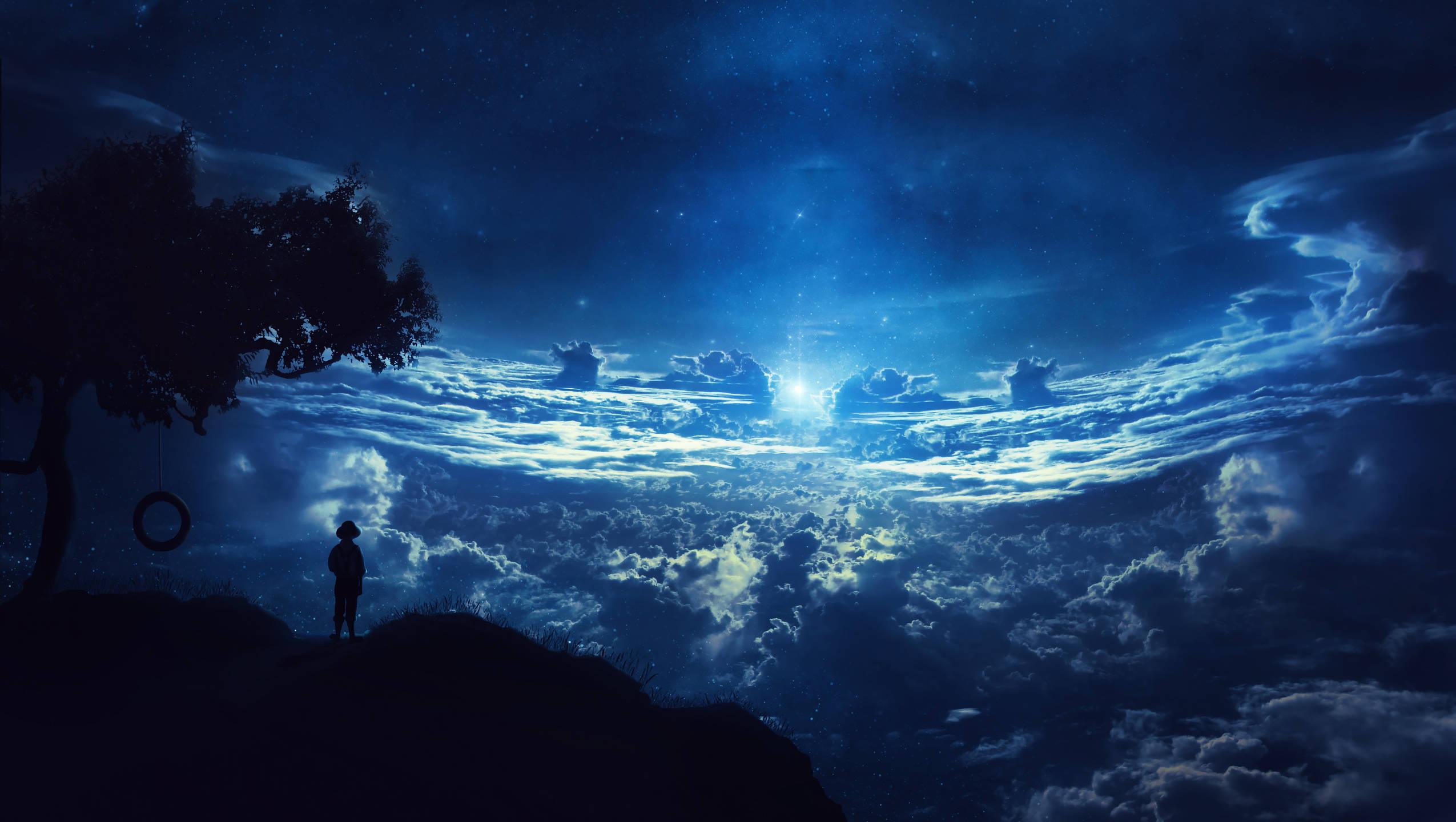 Blue Midnight Sky — 2550x1440 wallpaper