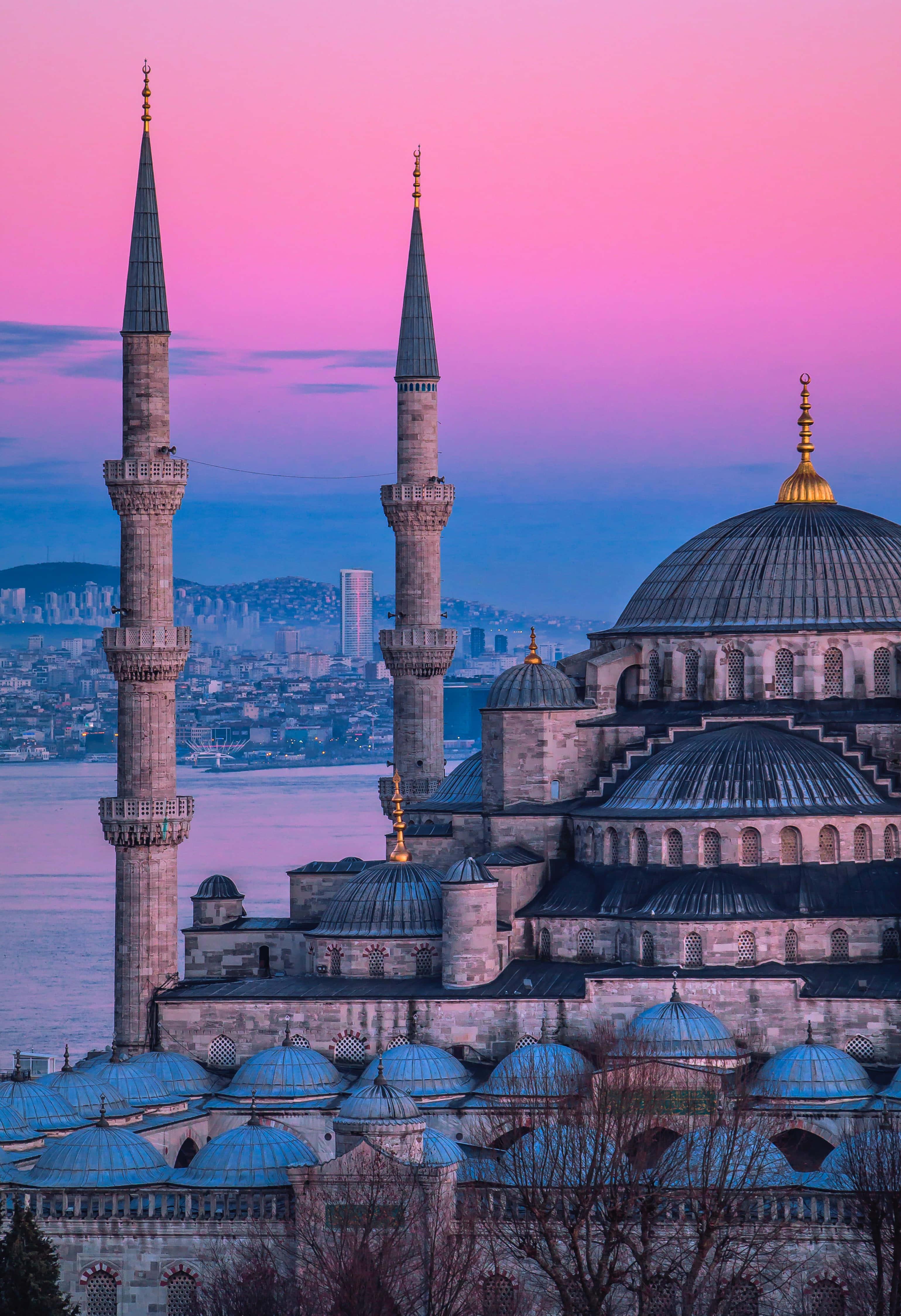 Blue Mosque After Sunset Islamic Background — 3078x4496 wallpaper