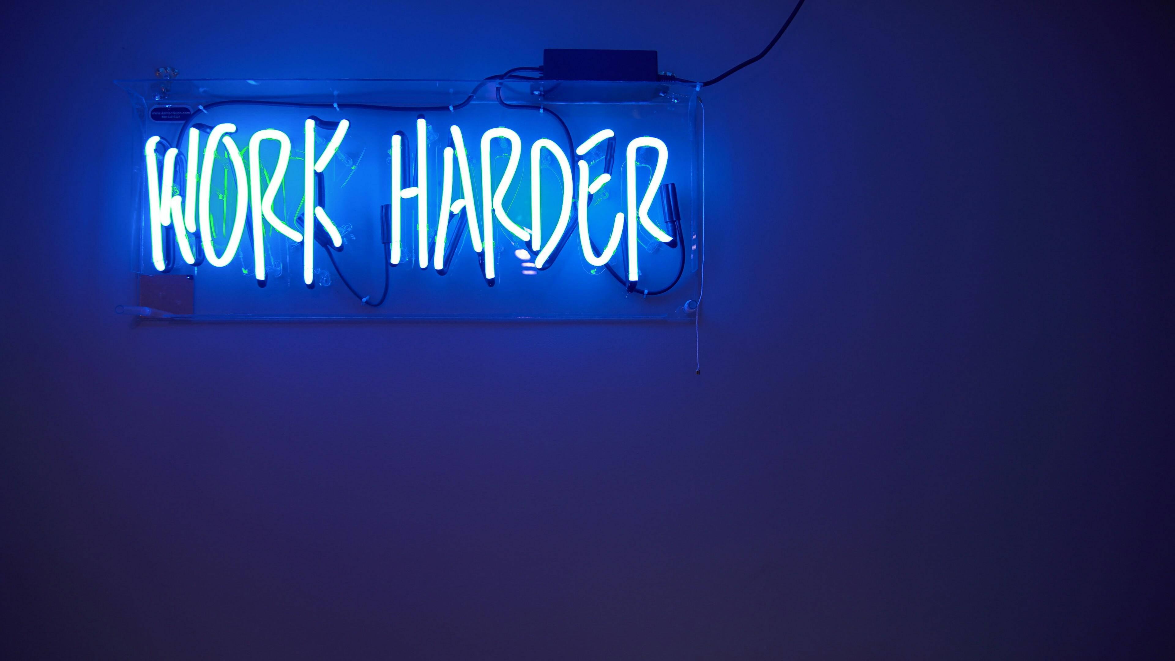 Blue Neon 4k Ultra HD Motivational Quote — 3840x2160 wallpaper
