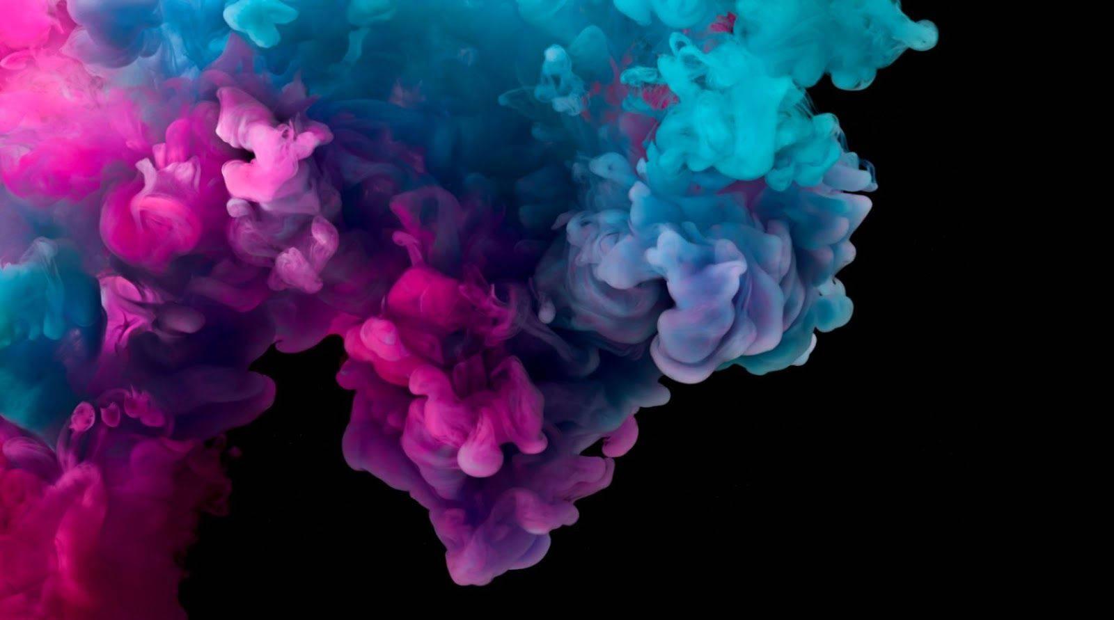 Blue Pink Smoke Laptop — 1600x891 wallpaper