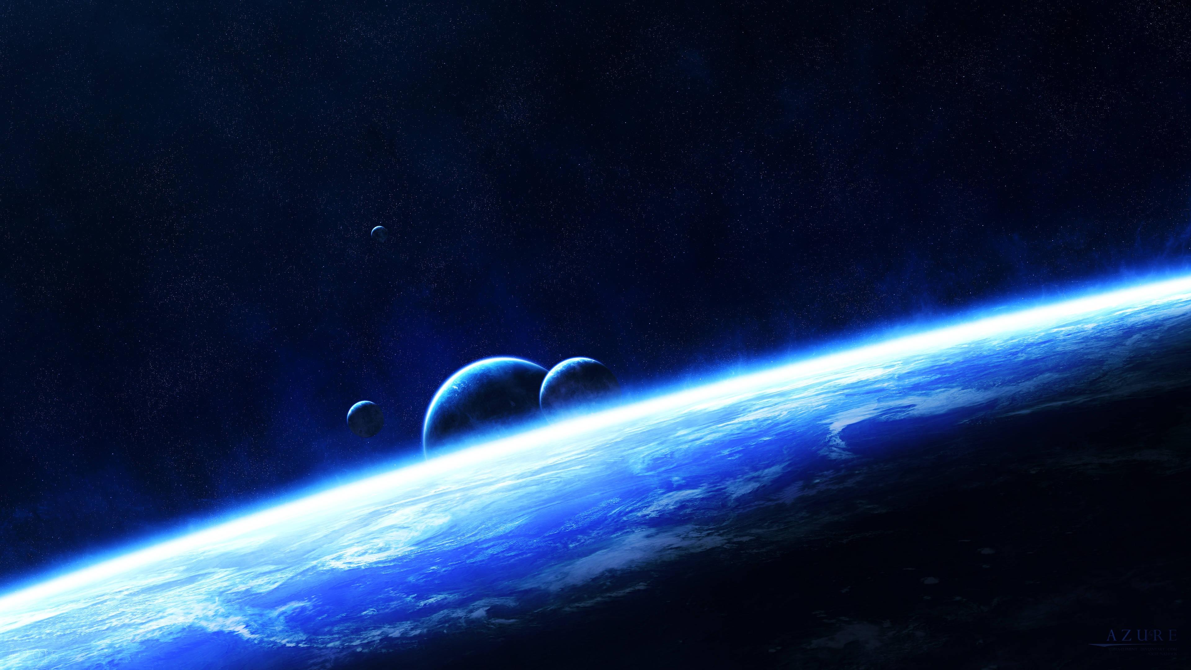 Blue Planets In Universe — 3840x2160 wallpaper