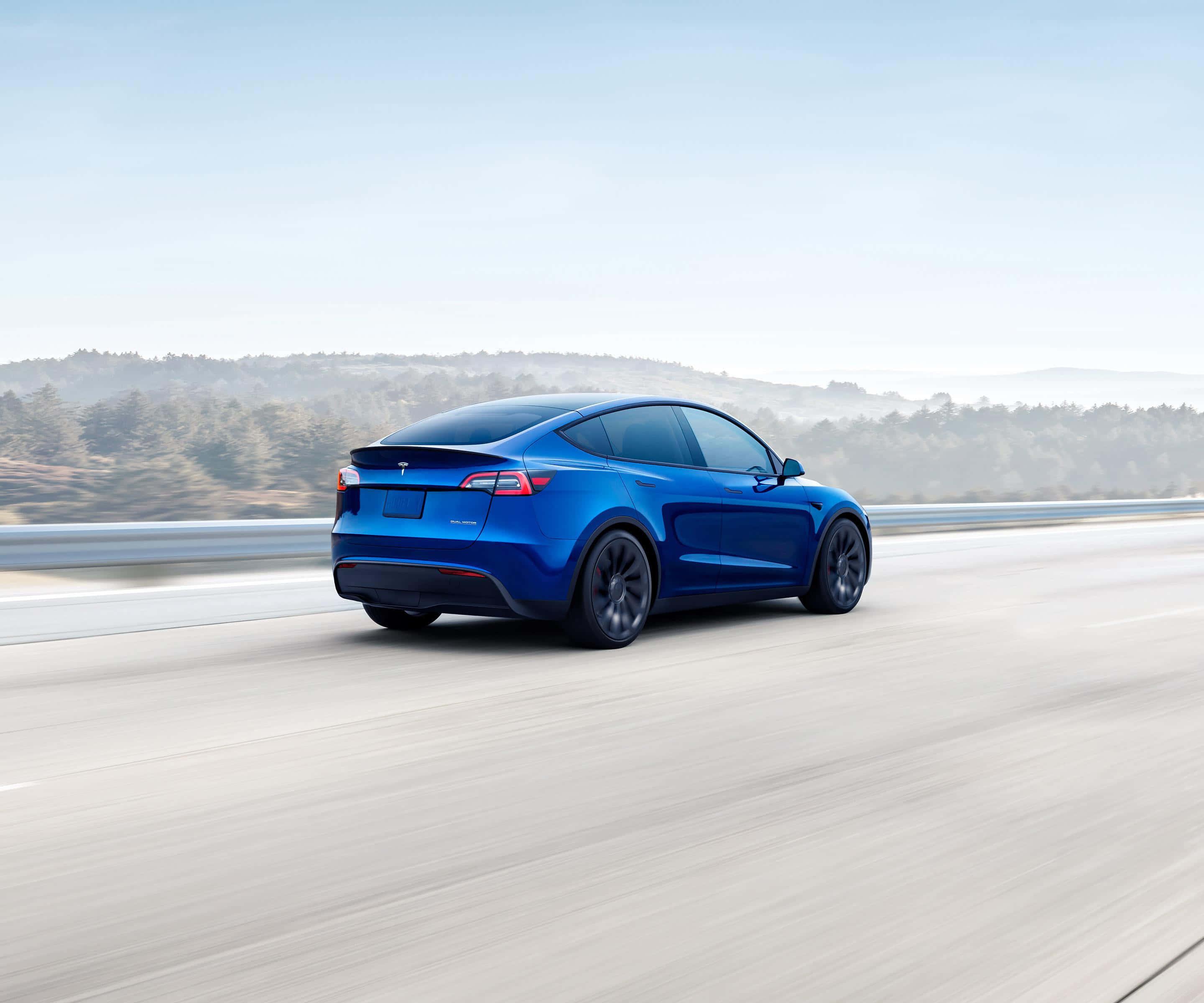 Blue Tesla Car Picture — 2880x2400 wallpaper