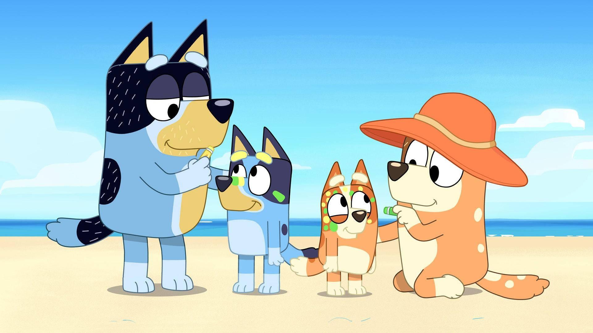 Bluey And Bingo With Sunscreen — 1920x1080 wallpaper