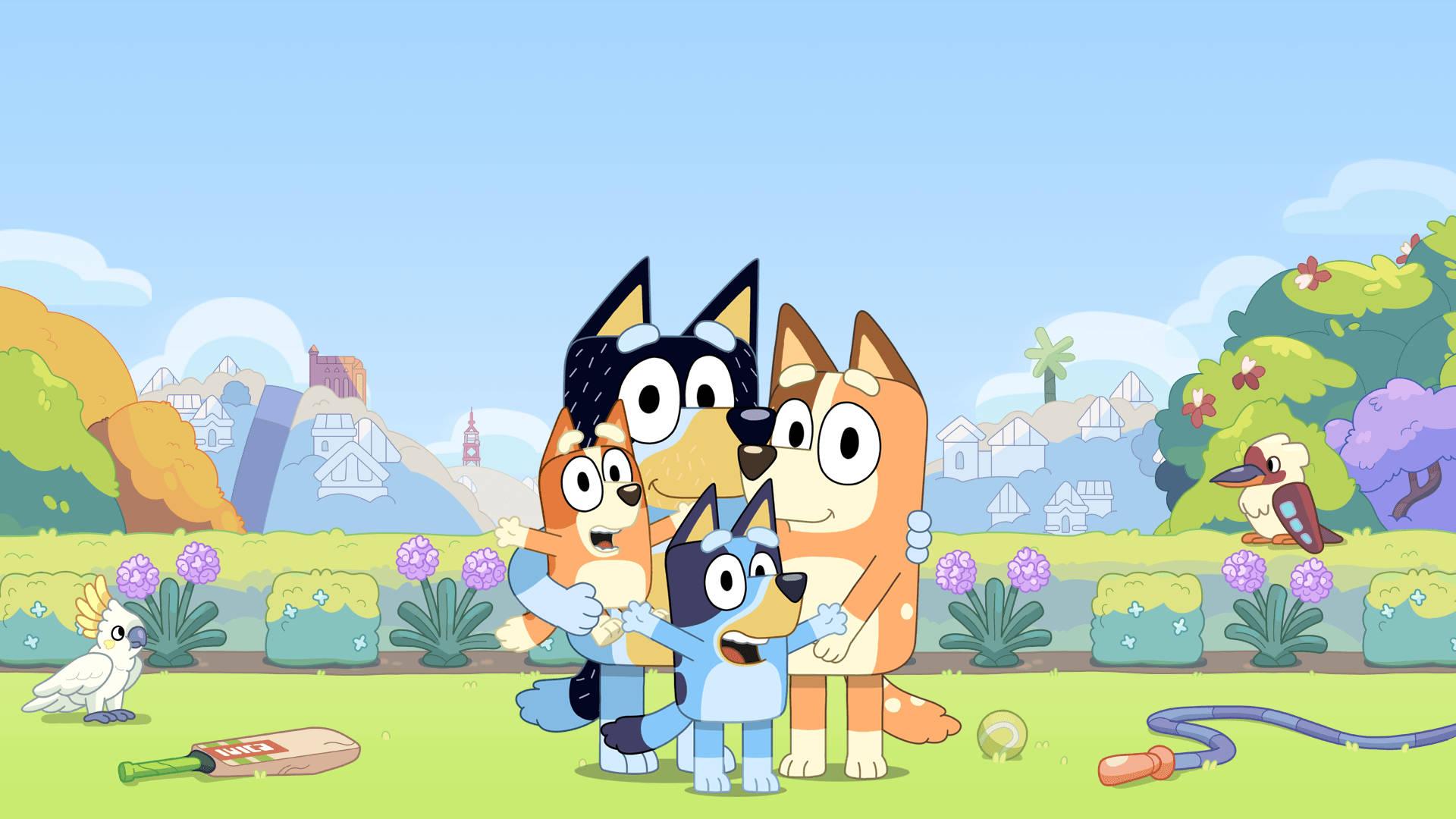 Bluey Heeler Family Picture At Field — 1920x1080 wallpaper