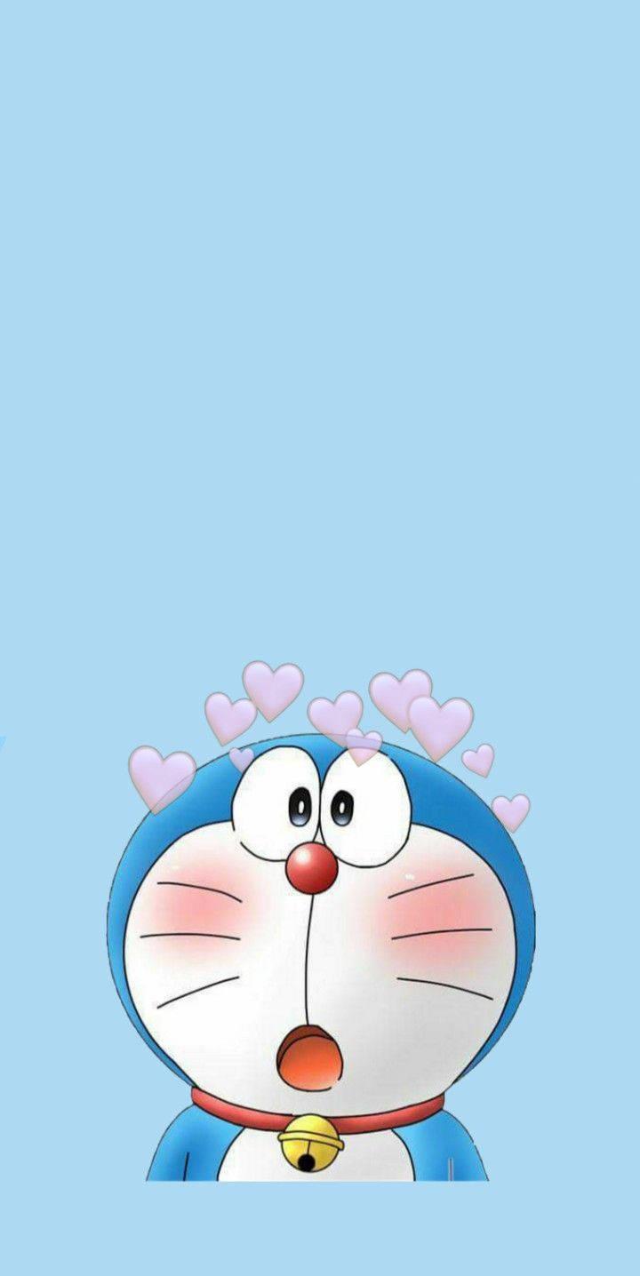 Blushing Doraemon iPhone Fanart — 720x1436 wallpaper