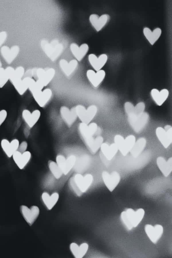 Bokeh Hearts Black Aesthetic Background — 600x900 wallpaper