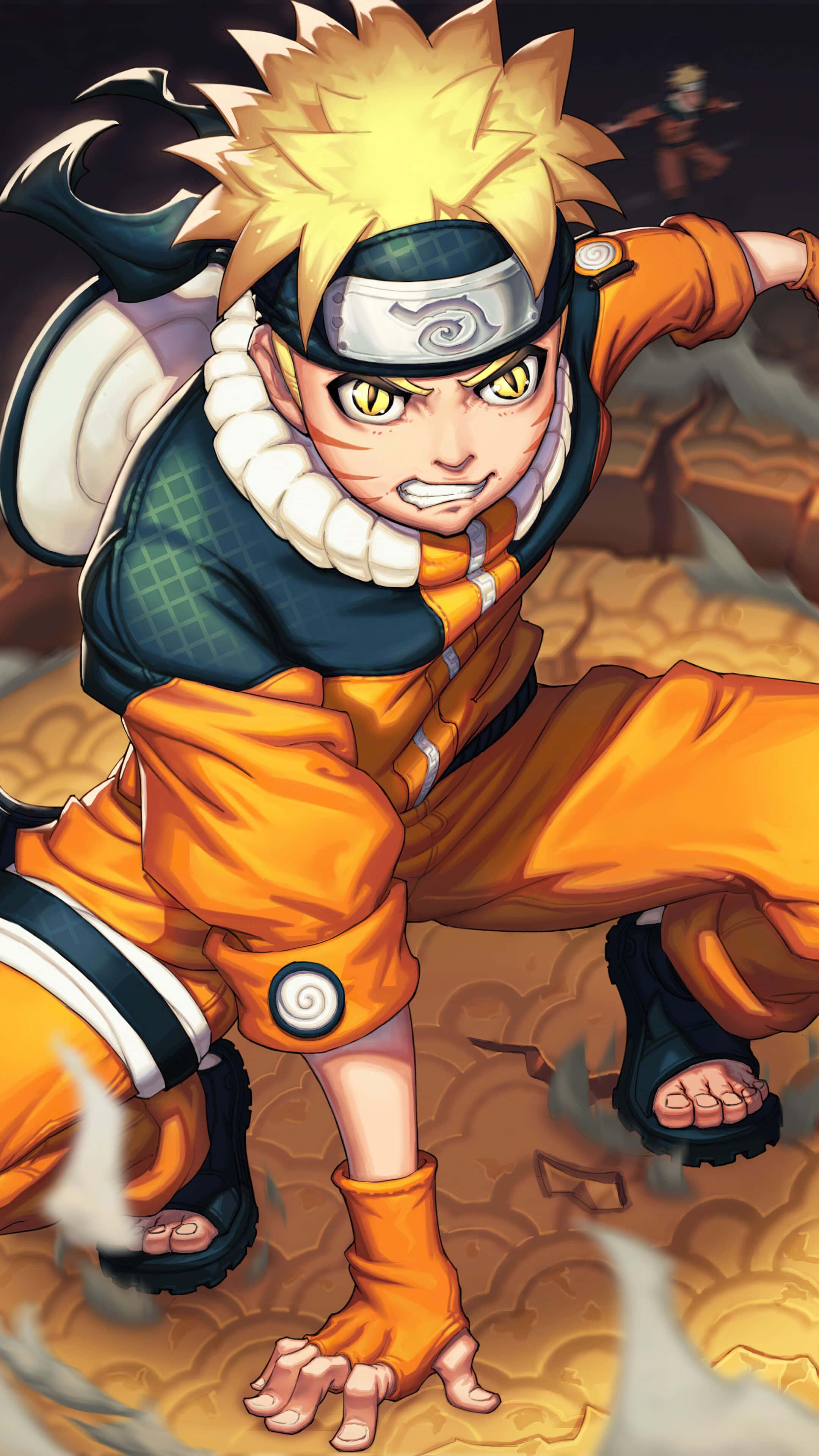 Bold and fierce - Naruto unleashes the power of the Nine-Tails Beast within him — 2160x3840 wallpaper