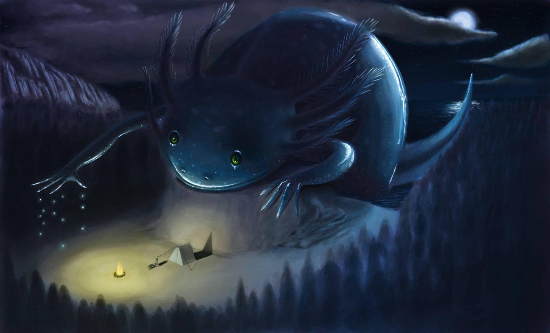 Boy And Axolotl Digital Art — 1920x1165 wallpaper