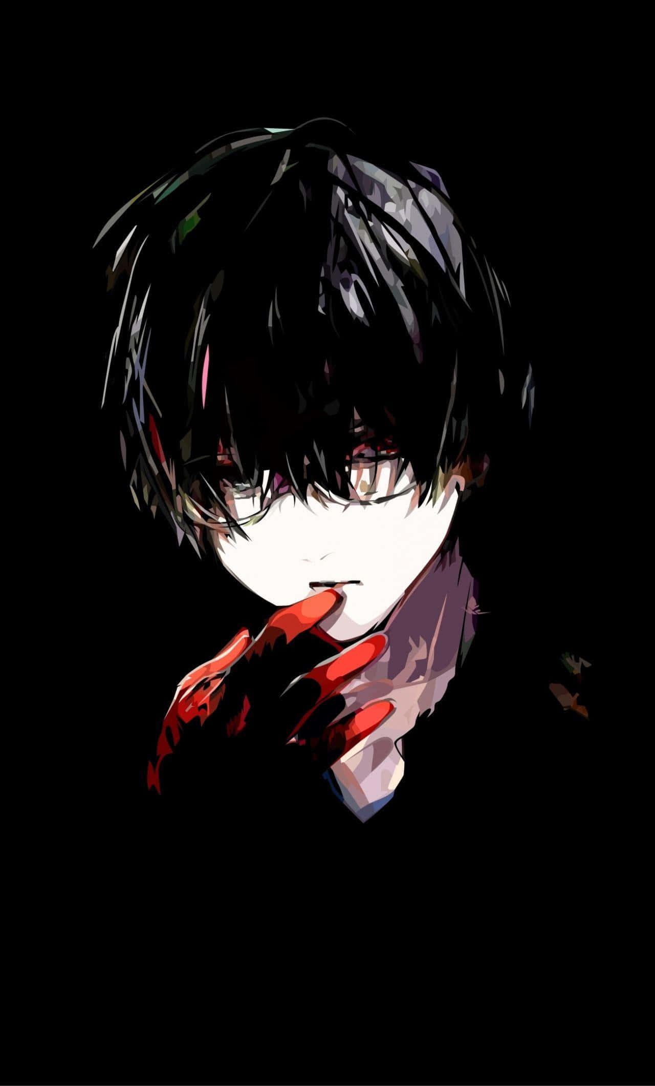 Boy With Red Hand Dark Aesthetic Anime Pfp — 1280x2120 wallpaper
