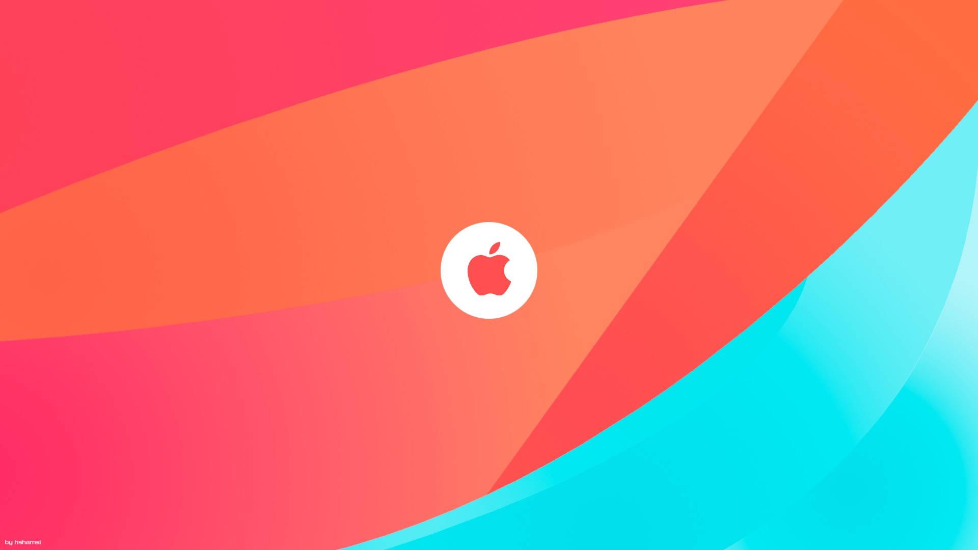 Brand New Apple Logo with Pink and Cyan Gradients — 1920x1080 wallpaper
