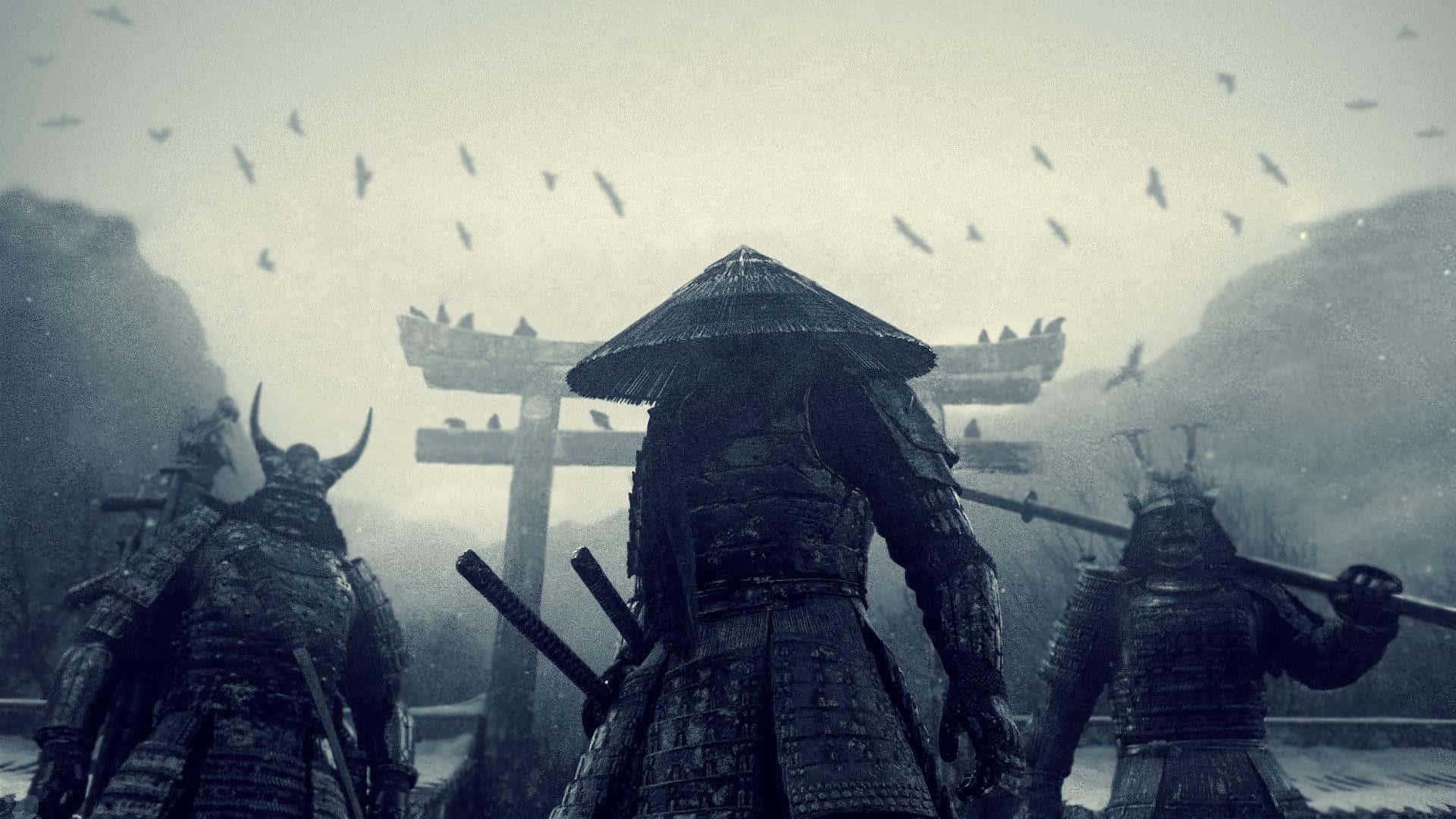 Brave and Noble Samurai Facing Their Enemy — 1920x1080 wallpaper