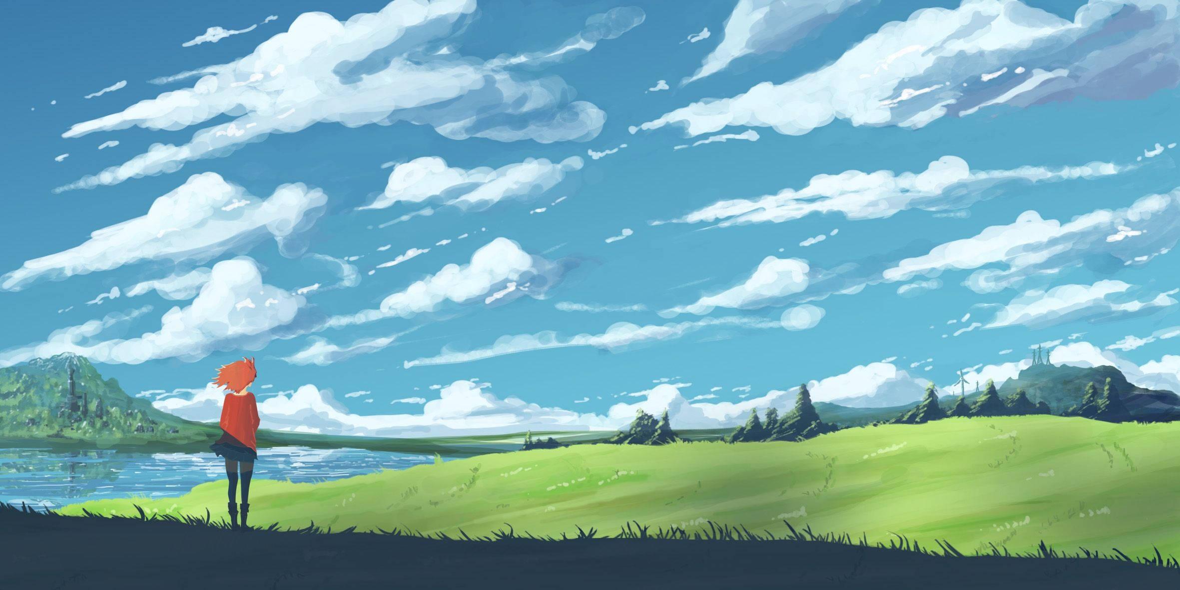 Breathtaking Nature Anime Scenery — 2362x1181 wallpaper