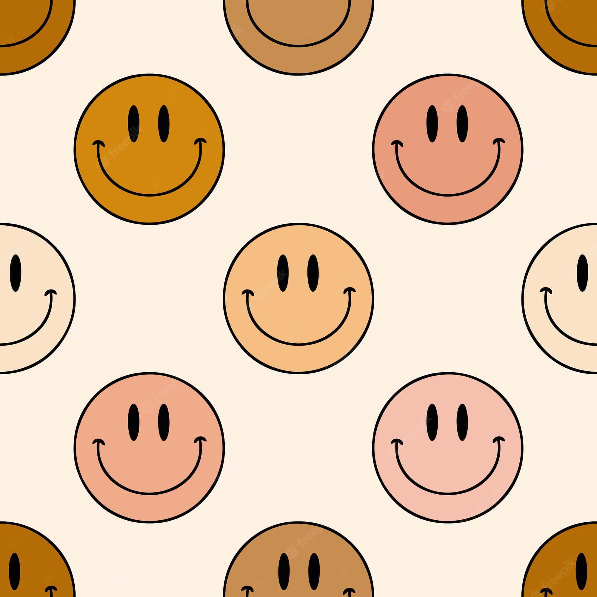 Bright and Cheerful Preppy Smiley Face Wall Background — 2000x2000 wallpaper