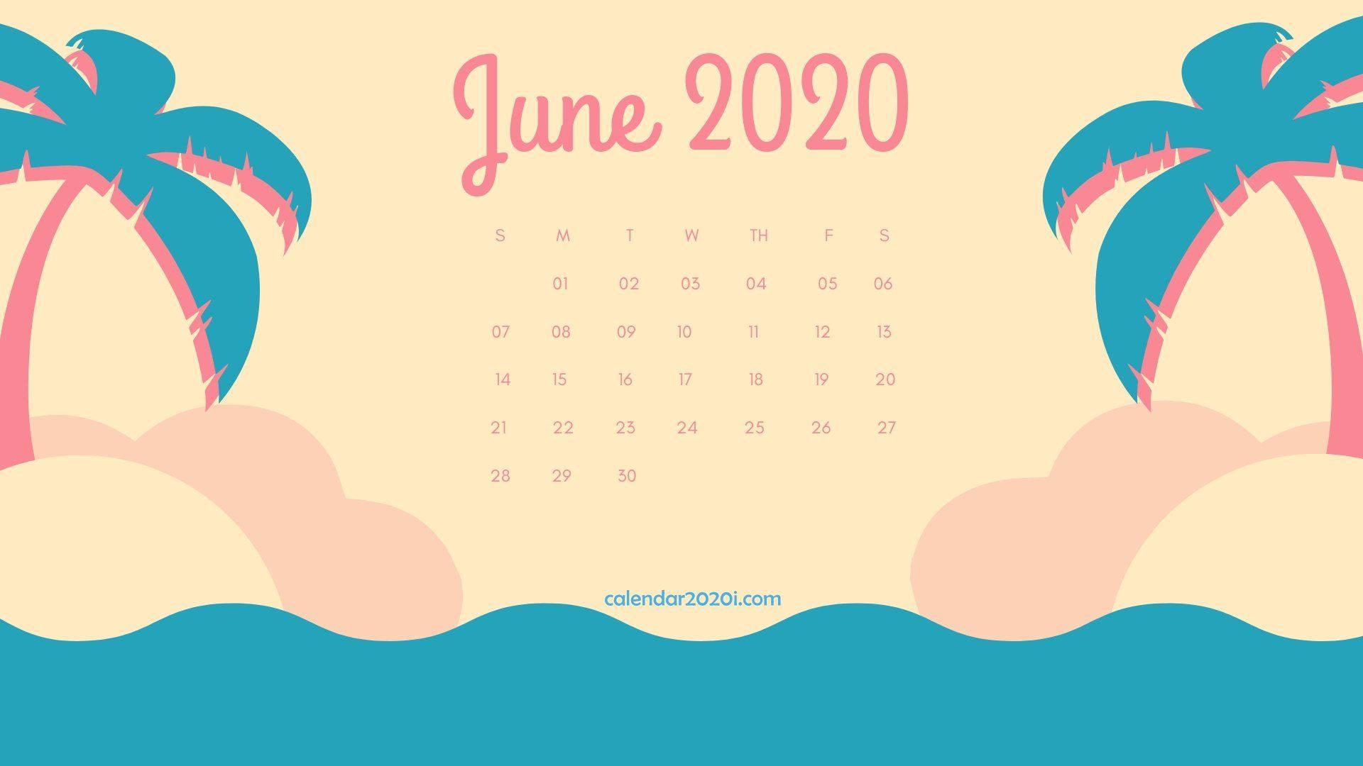 Bringing the summer into June with this colorful Pastel Calendar! — 1920x1080 wallpaper