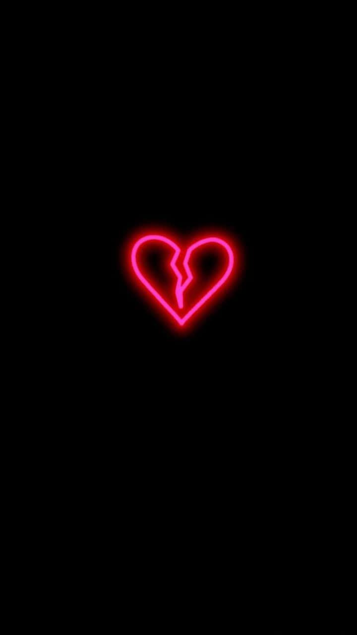 Broken Heart Illustration on a Black Background — 720x1280 wallpaper