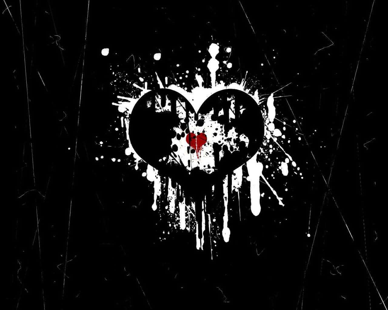 Broken Heart on a Black Background — 1280x1024 wallpaper
