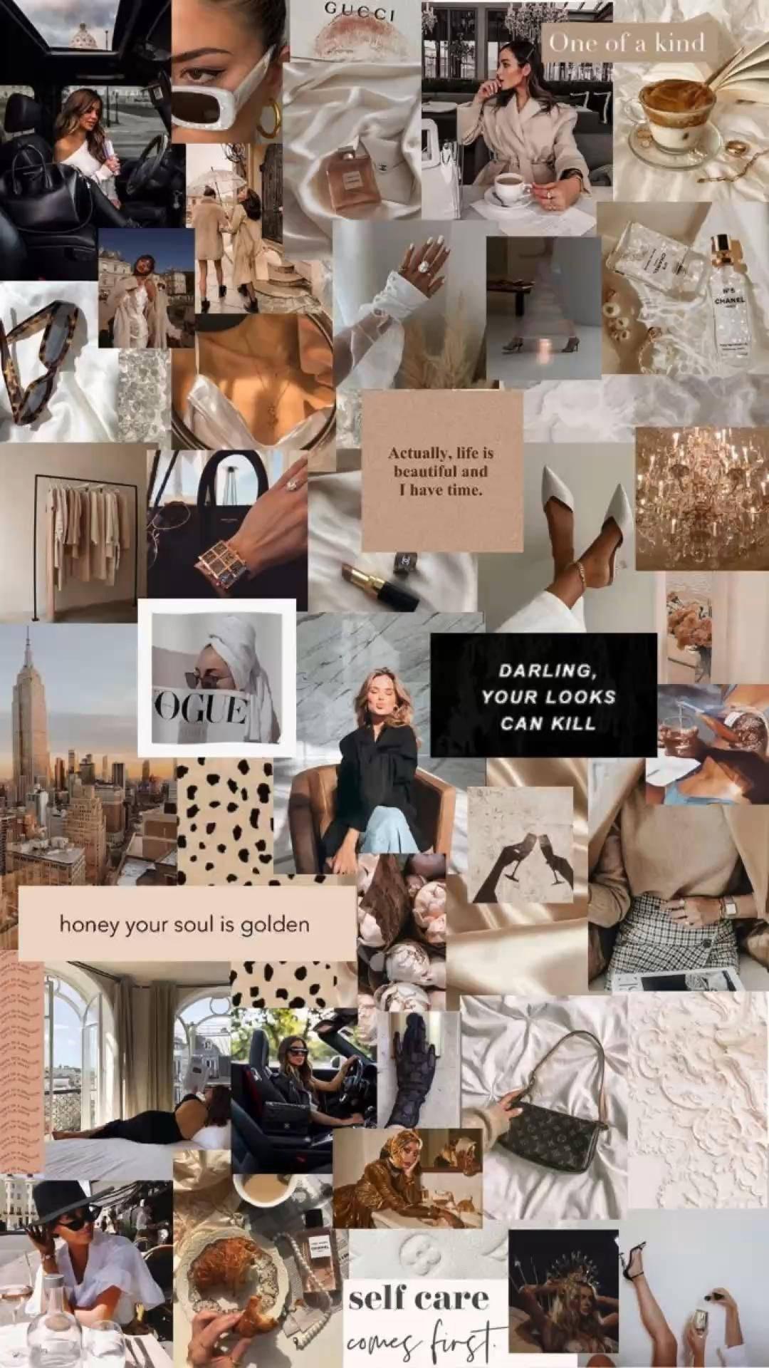 Brown That Girl Aesthetic Collage — 1080x1920 wallpaper