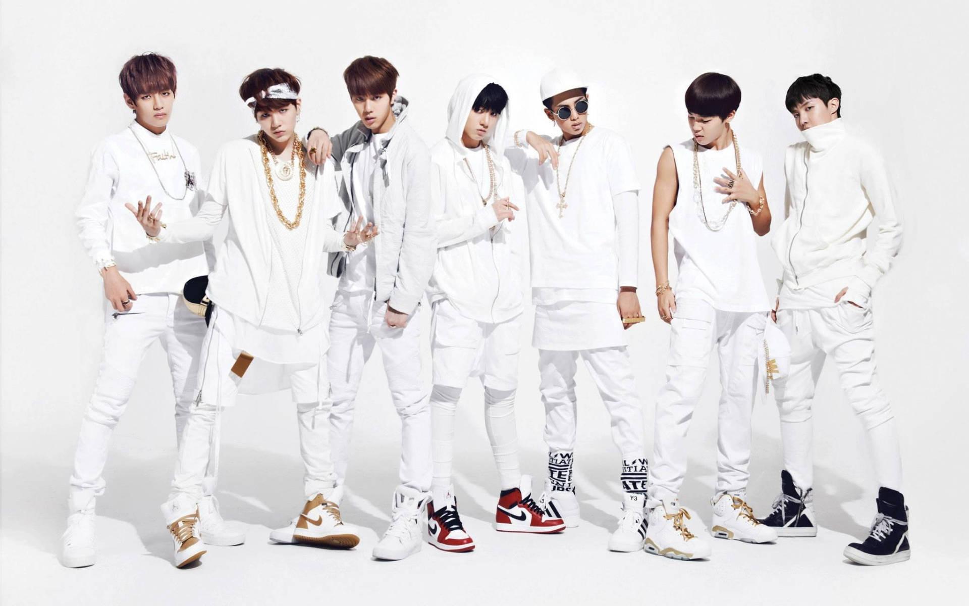 BTS Group Photo All White Outfit — 1920x1200 wallpaper