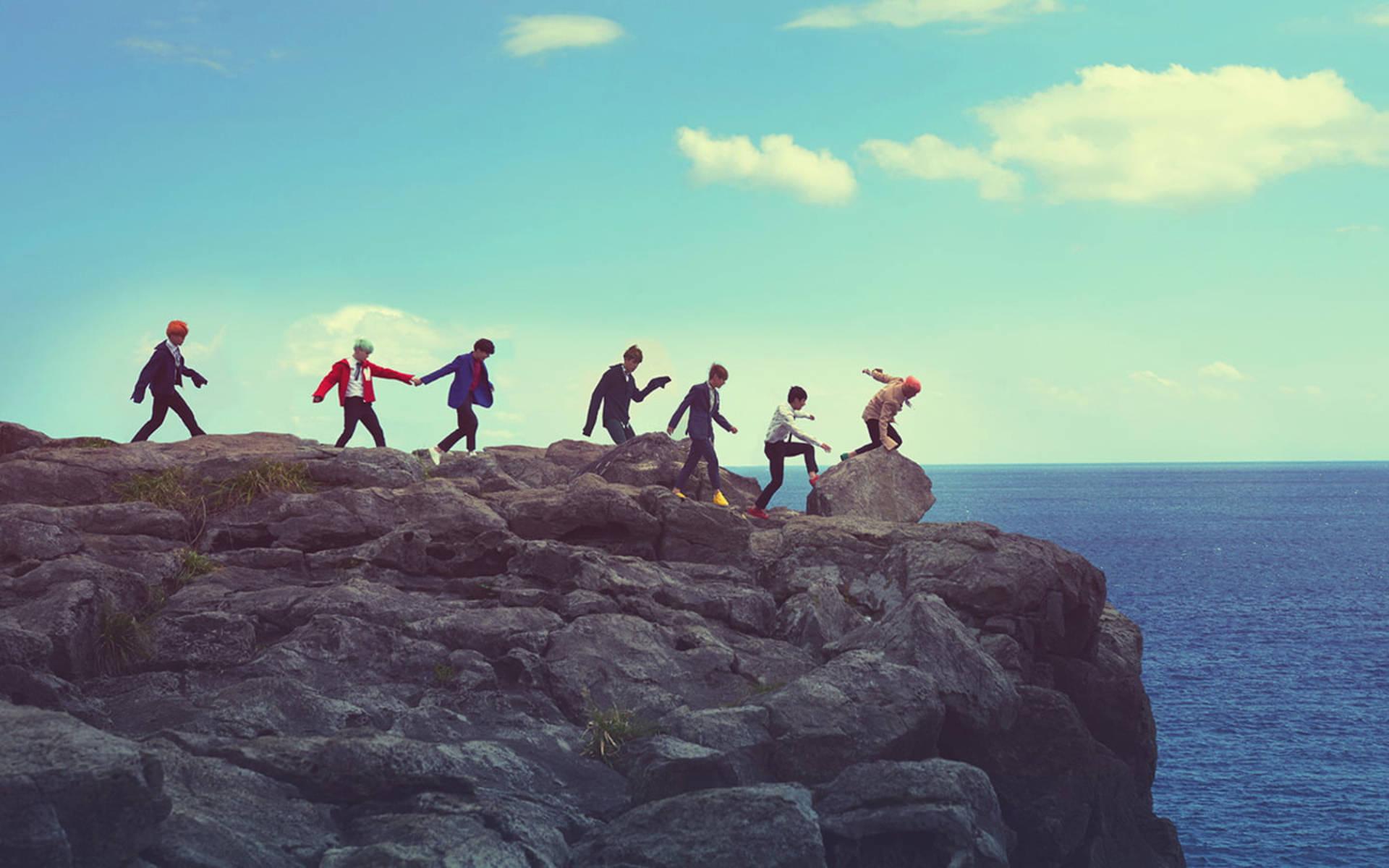 BTS Group Photo At Rock Mountain — 1920x1200 wallpaper