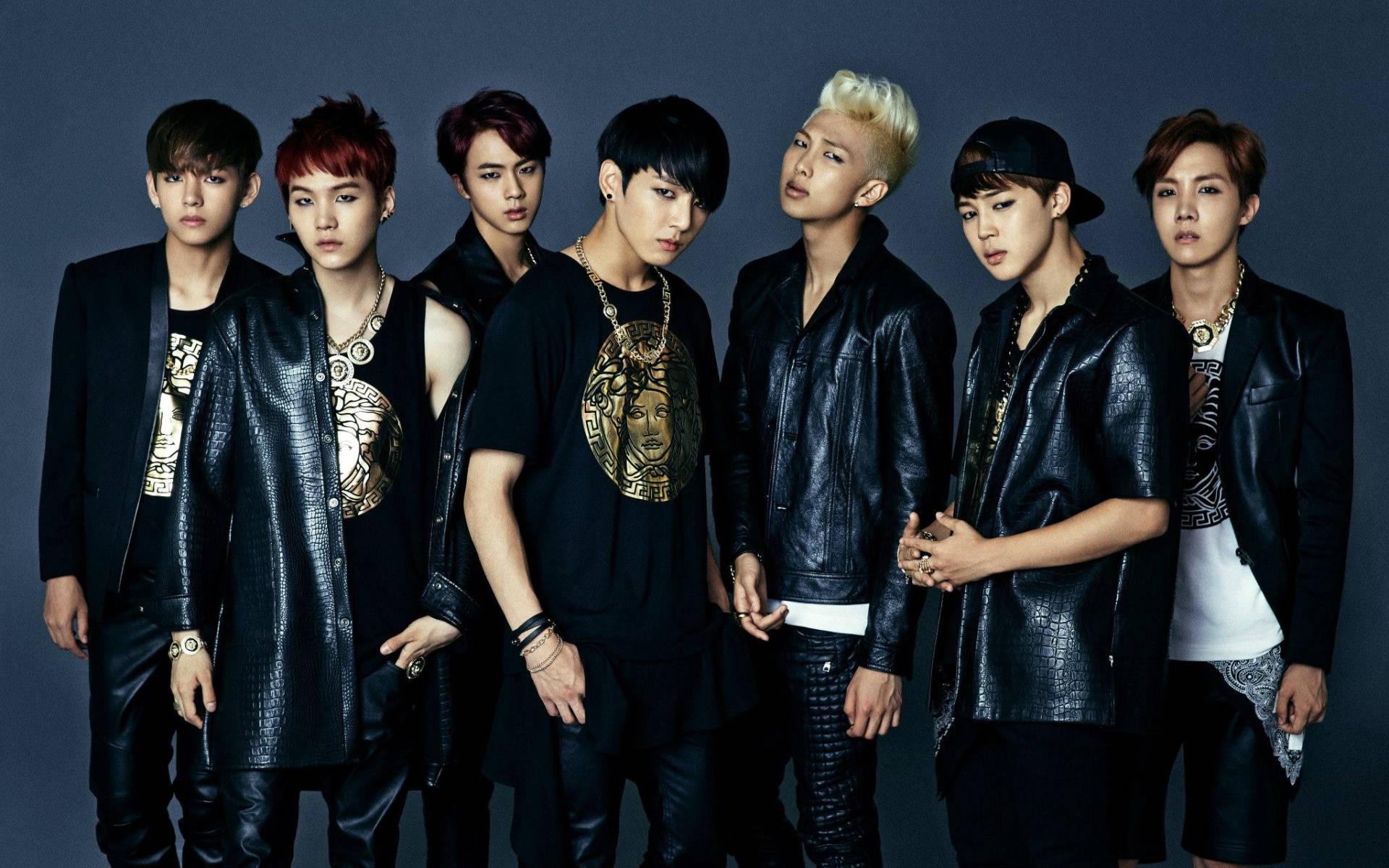 BTS Group Photo In Black — 1920x1200 wallpaper