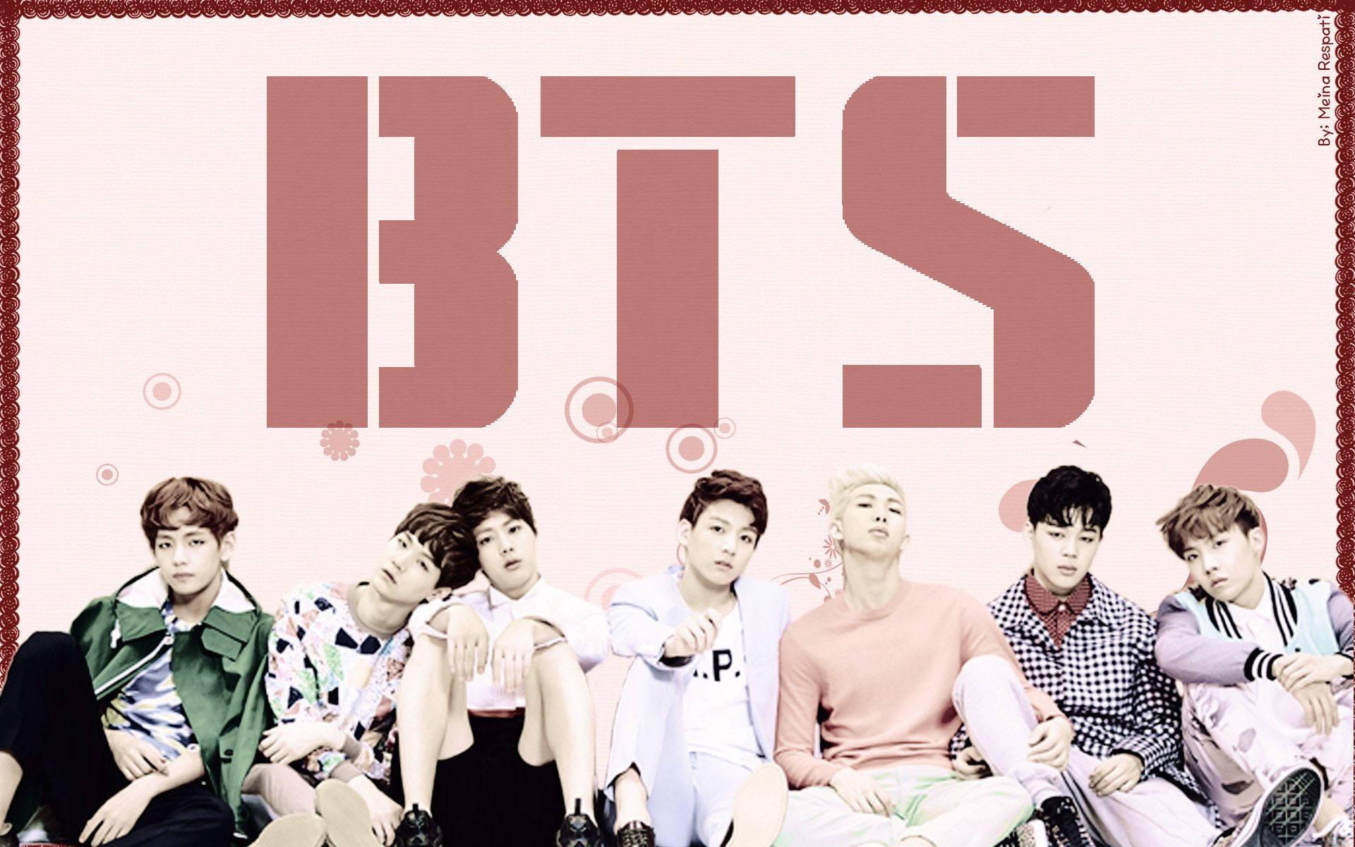 BTS Group Photo In Pink — 1920x1200 wallpaper