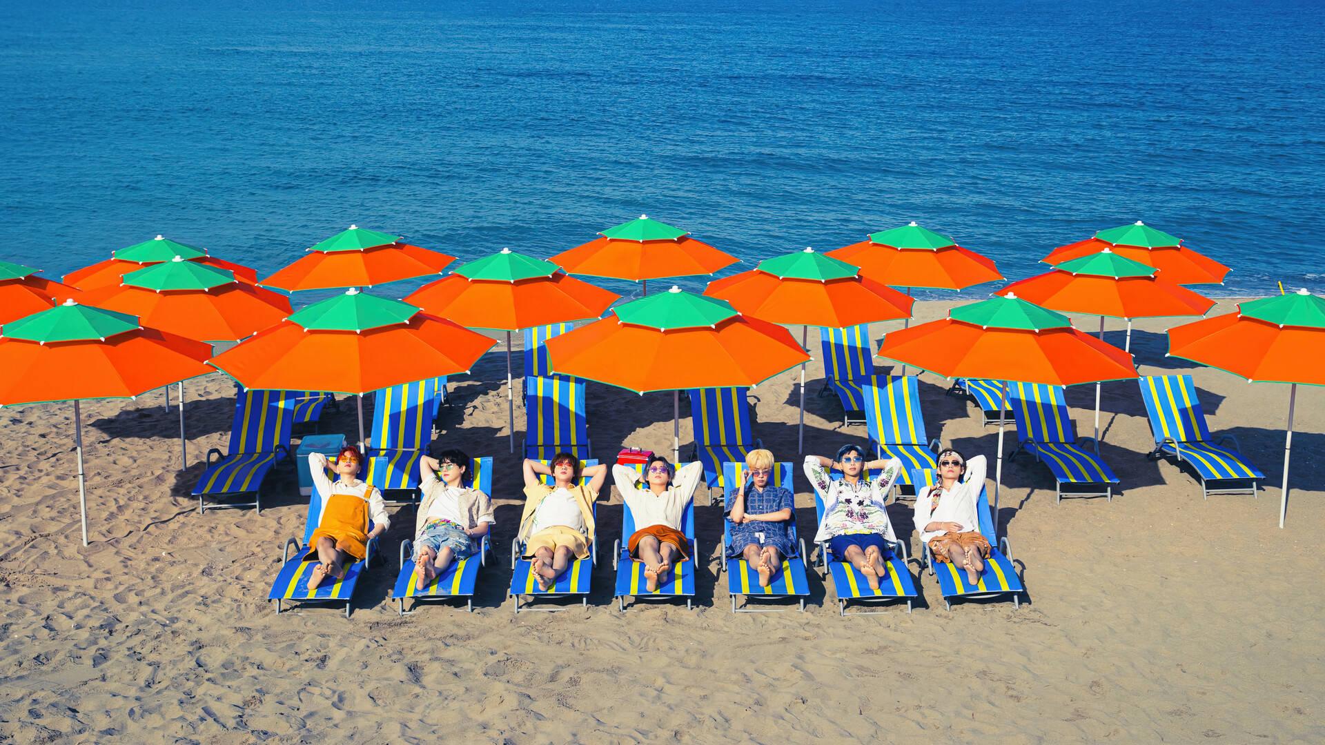 BTS Group Photo Sunbath — 1920x1080 wallpaper