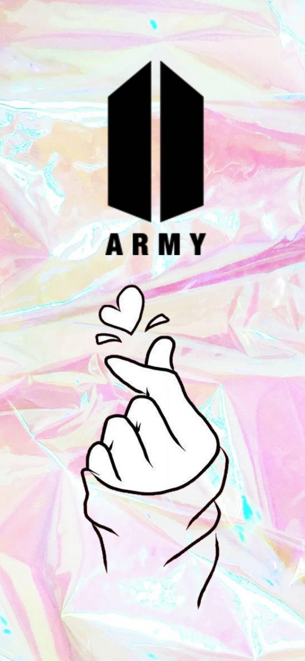 BTS Logo Finger Heart — 977x2116 wallpaper