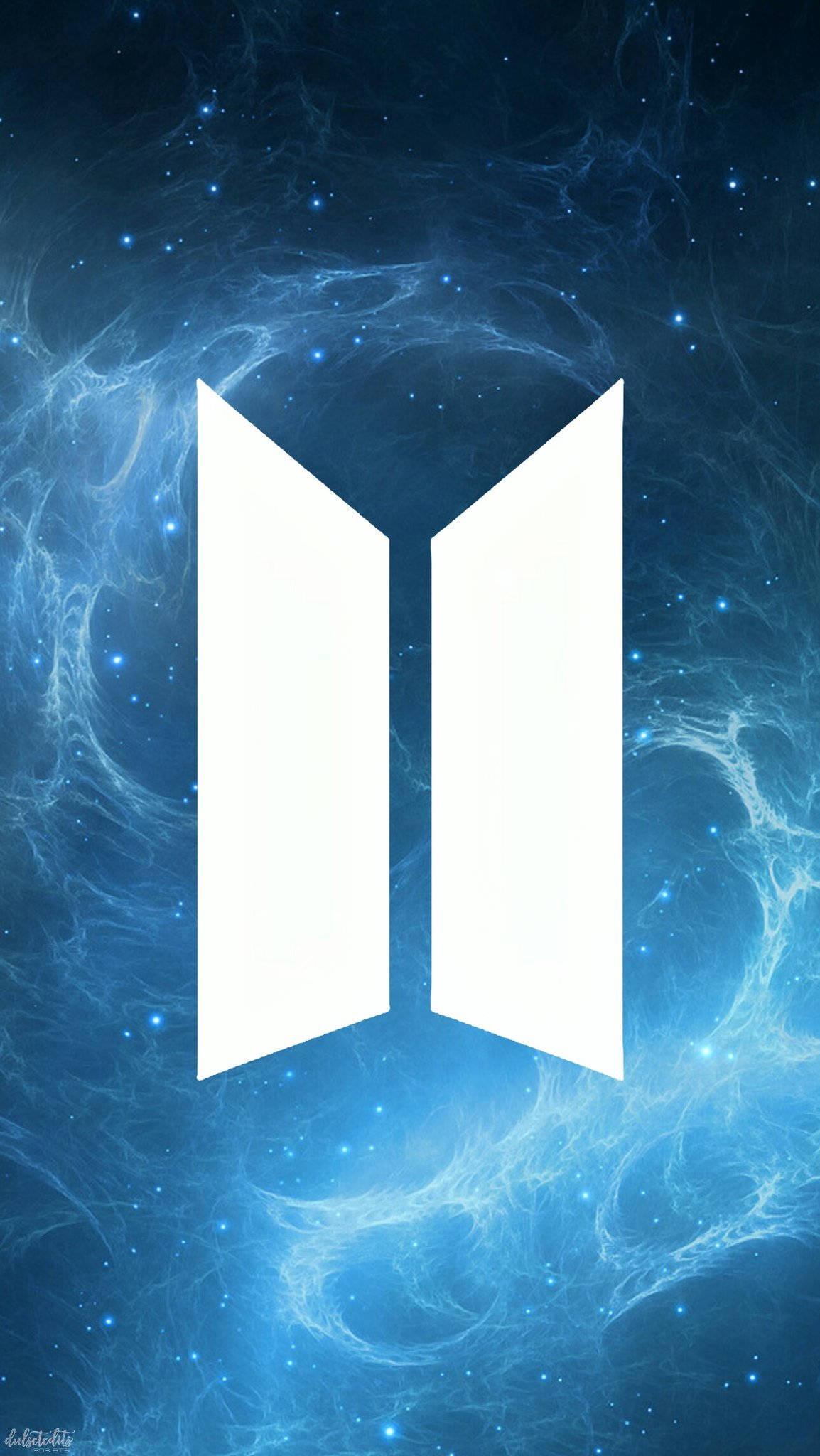 BTS Logo In Blue — 1154x2048 wallpaper
