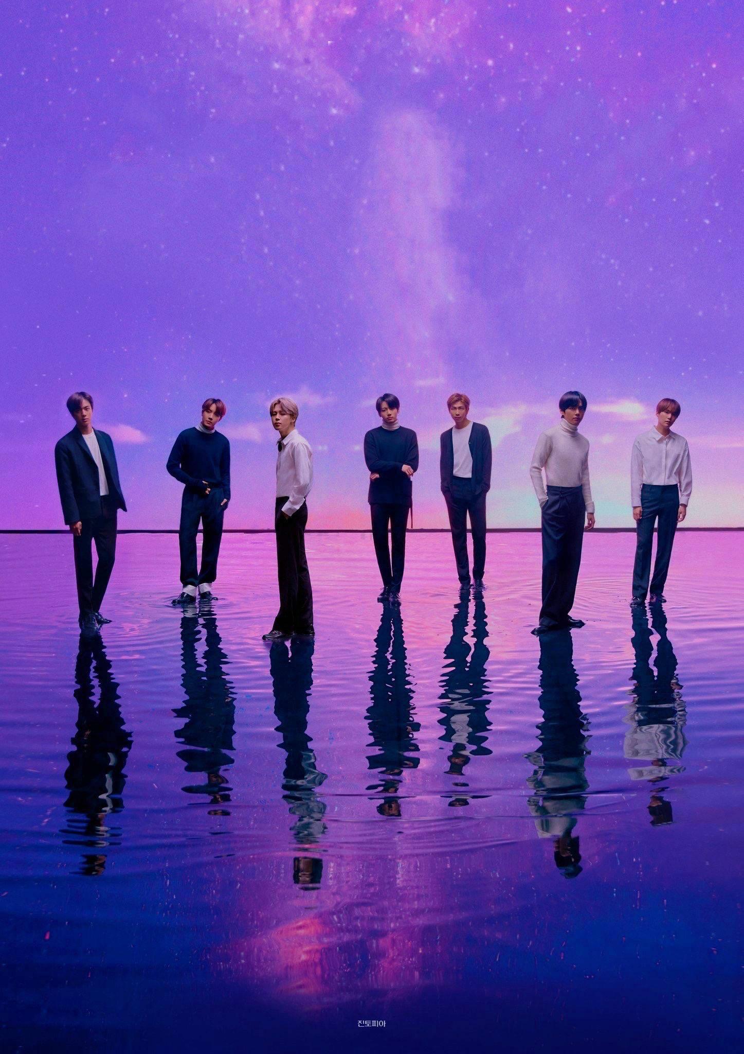BTS OT7 On Pastel Purple — 1447x2048 wallpaper